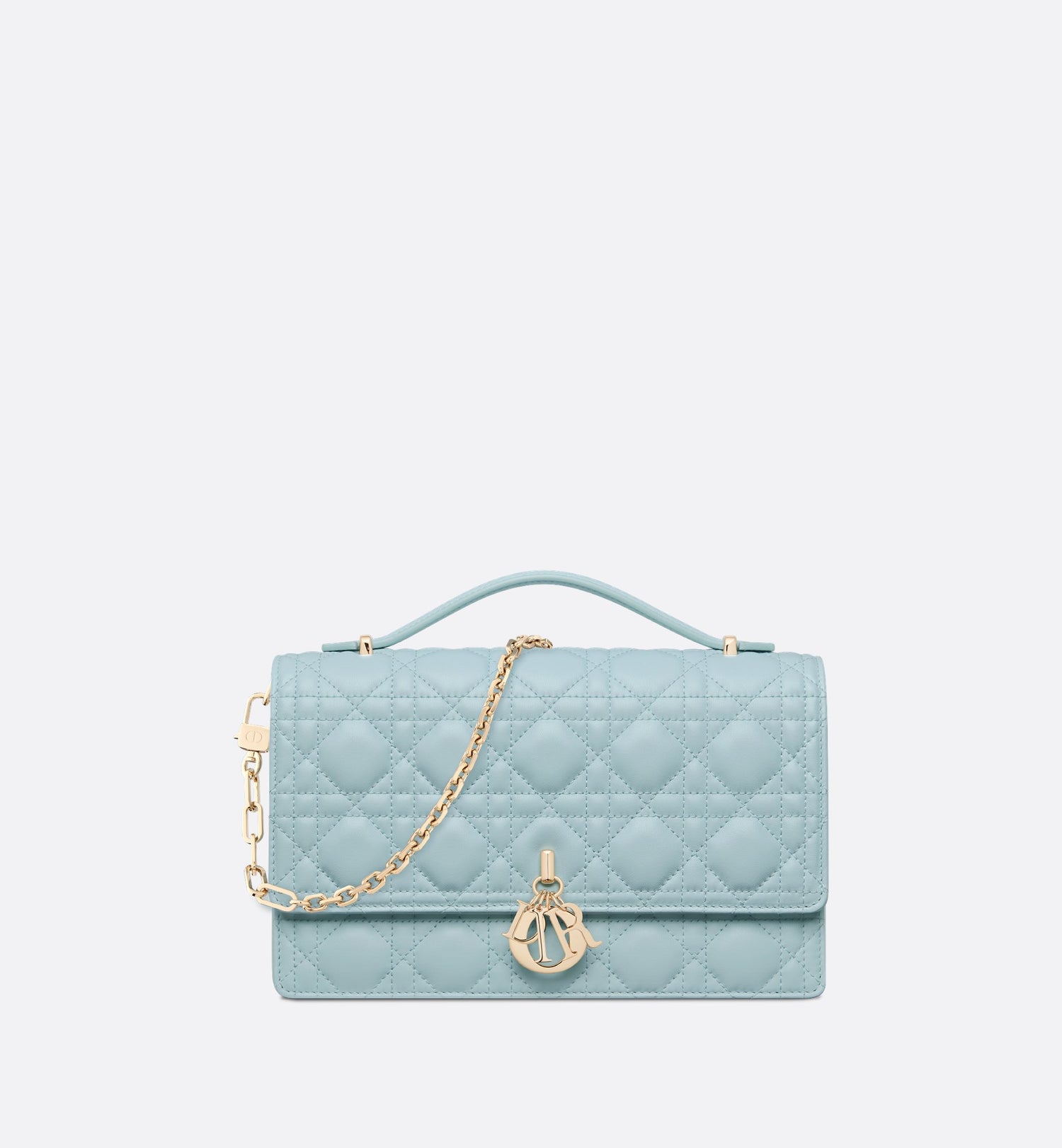 My Dior Top Handle Bag Celestial Blue Cannage Lambskin