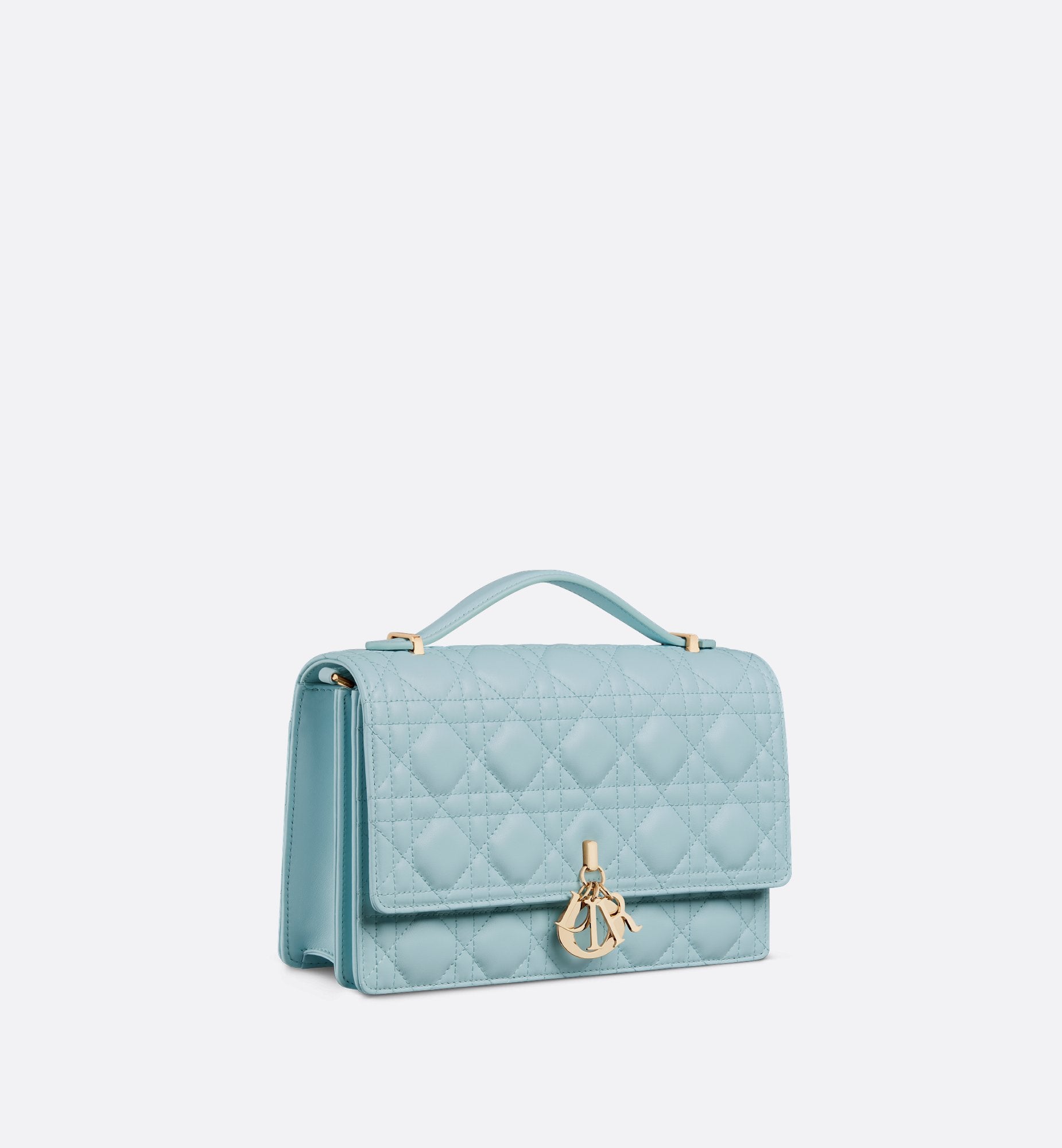 My Dior Top Handle Bag Celestial Blue Cannage Lambskin