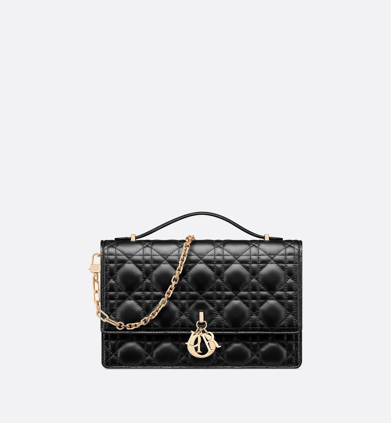 My Dior Top Handle Bag Black Cannage Lambskin