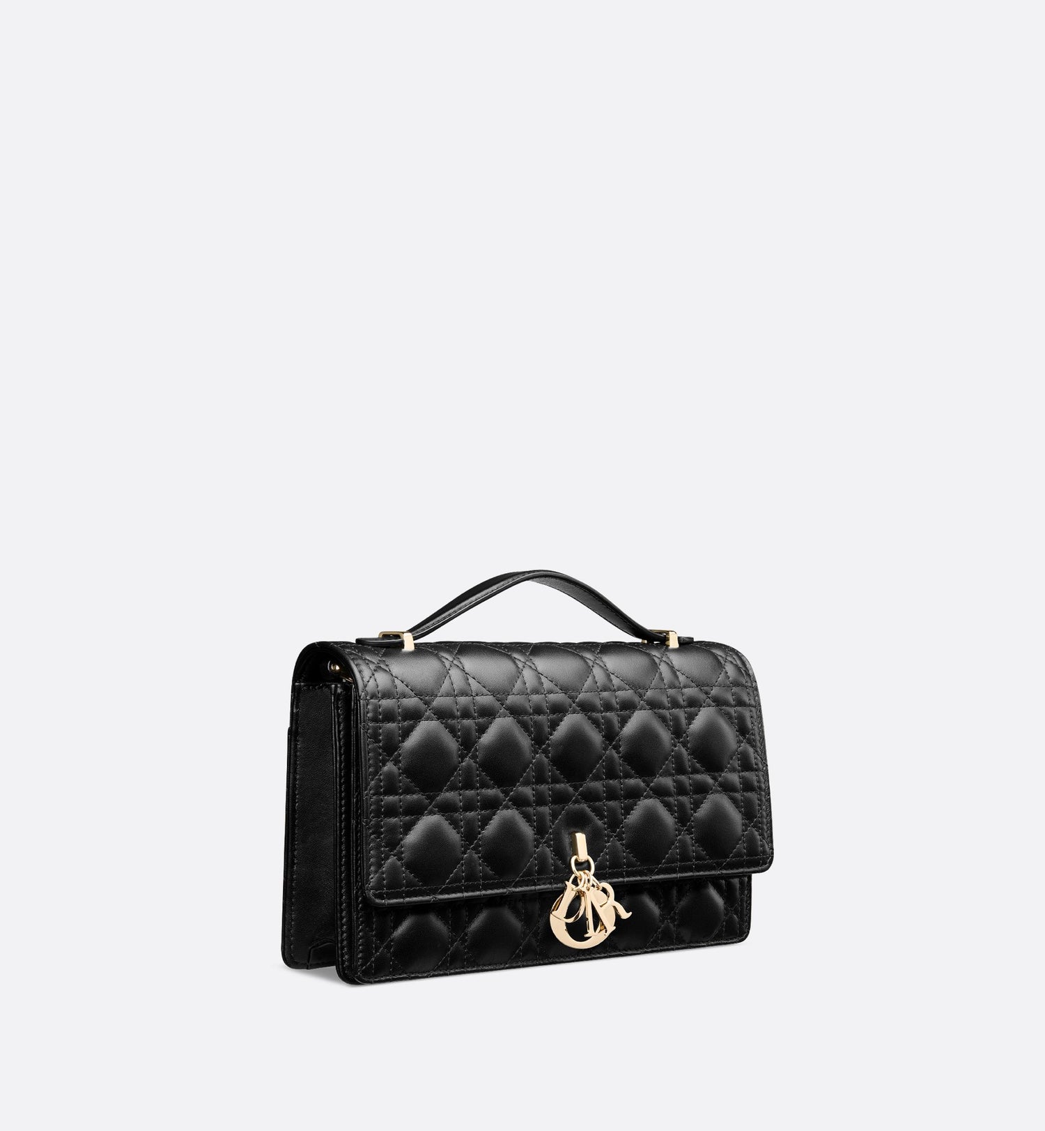 My Dior Top Handle Bag Black Cannage Lambskin