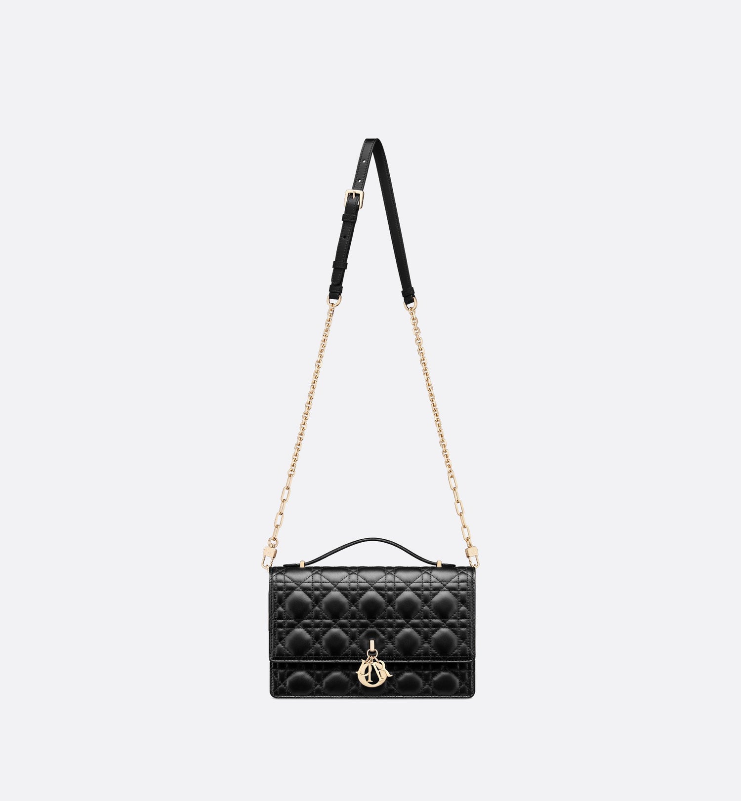 My Dior Top Handle Bag Black Cannage Lambskin