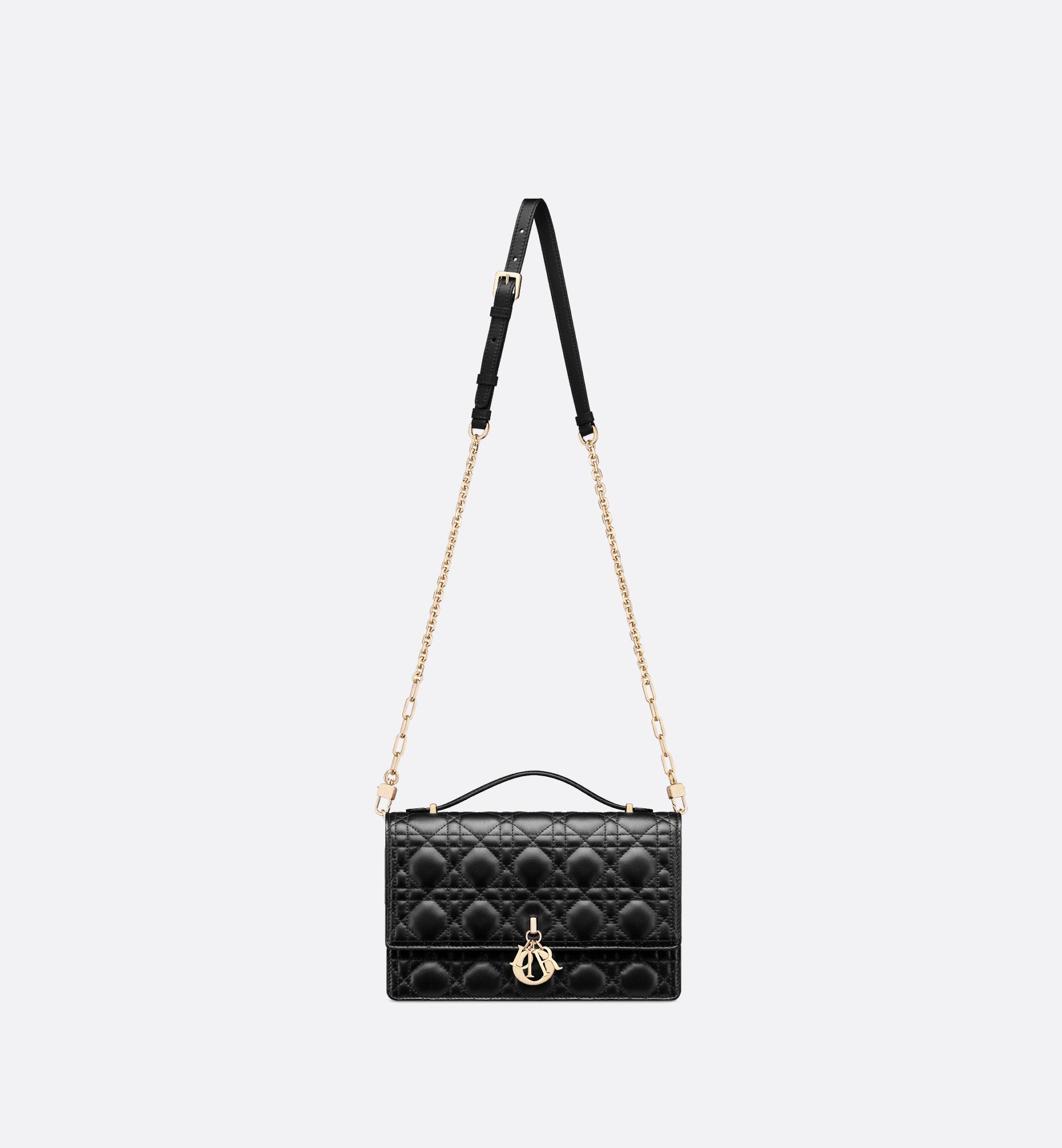 My Dior Top Handle Bag Black Cannage Lambskin