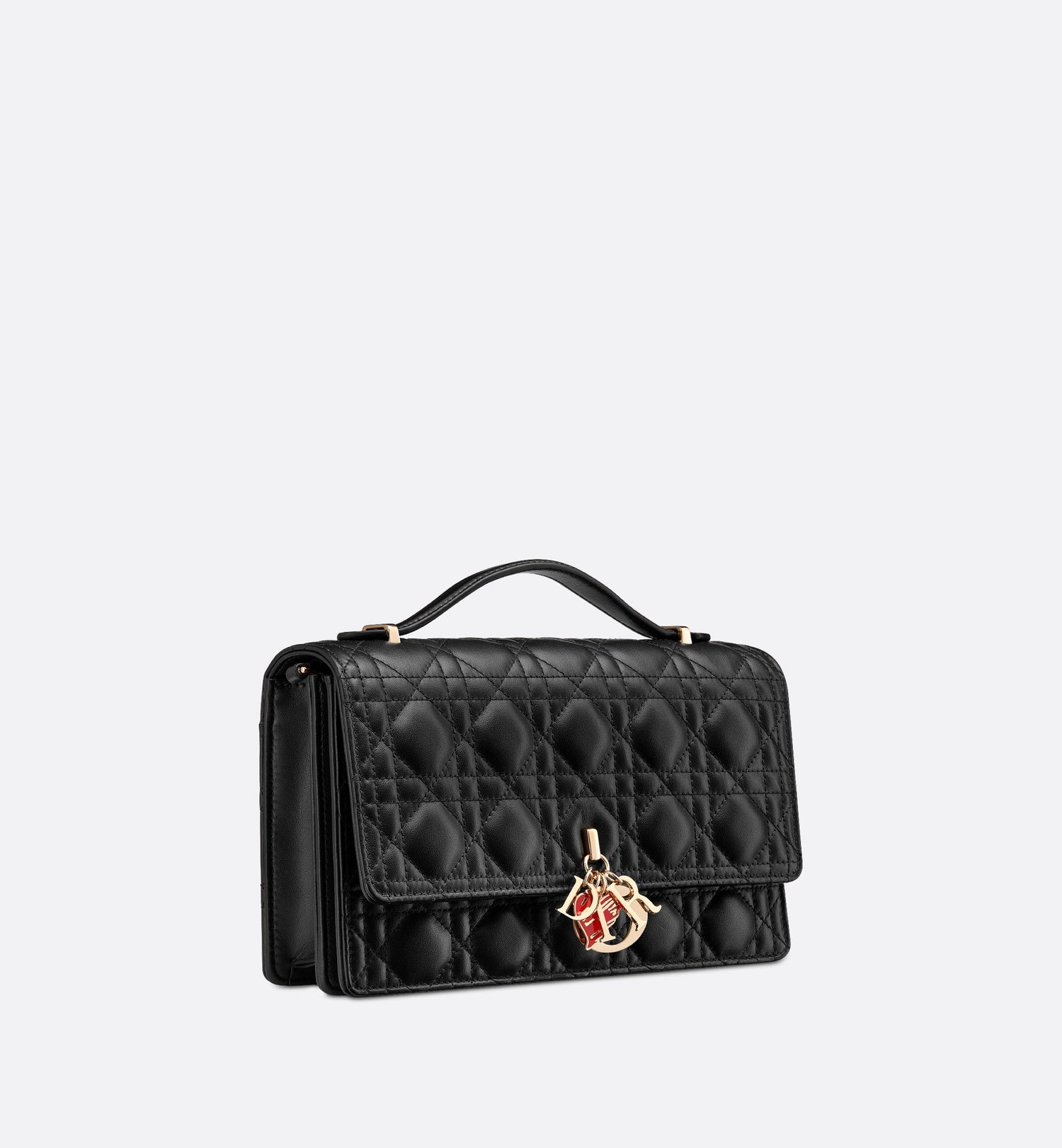 Dioramour My Dior Top Handle Bag Black Cannage Calfskin