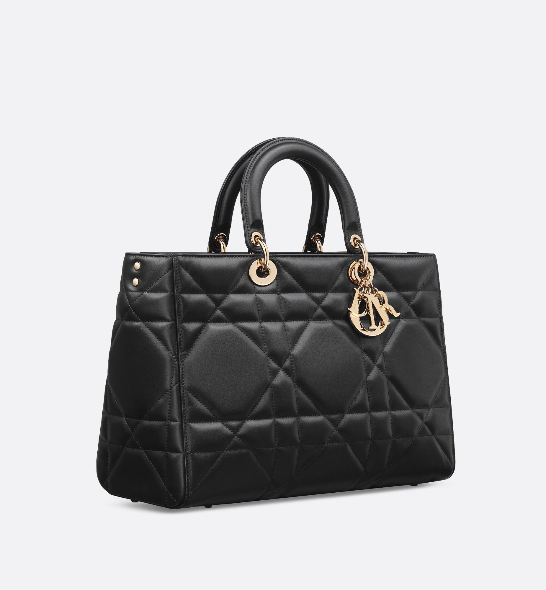 Large Lady D-Sire Bag Black Maxicannage Calfskin