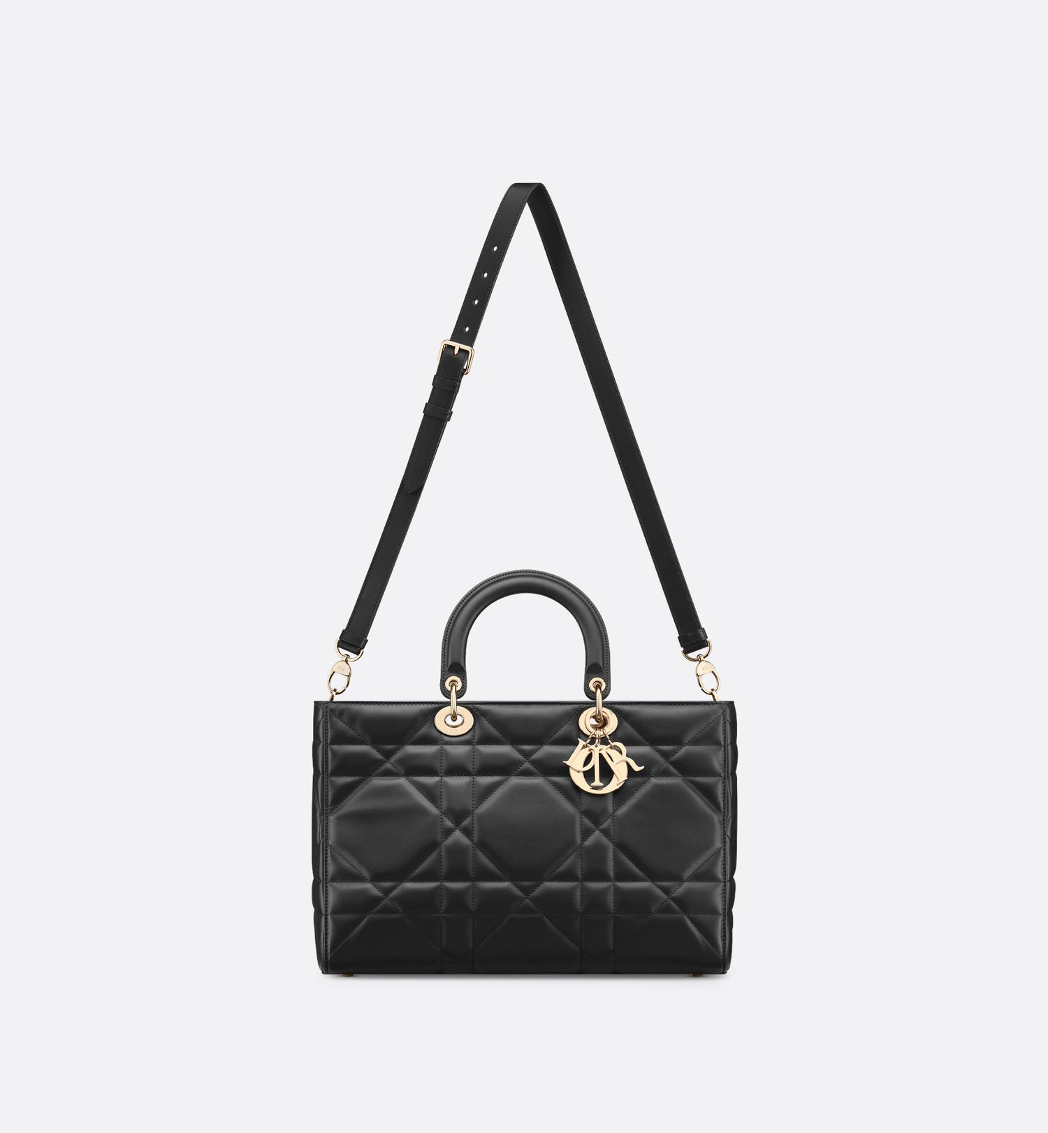 Large Lady D-Sire Bag Black Maxicannage Calfskin