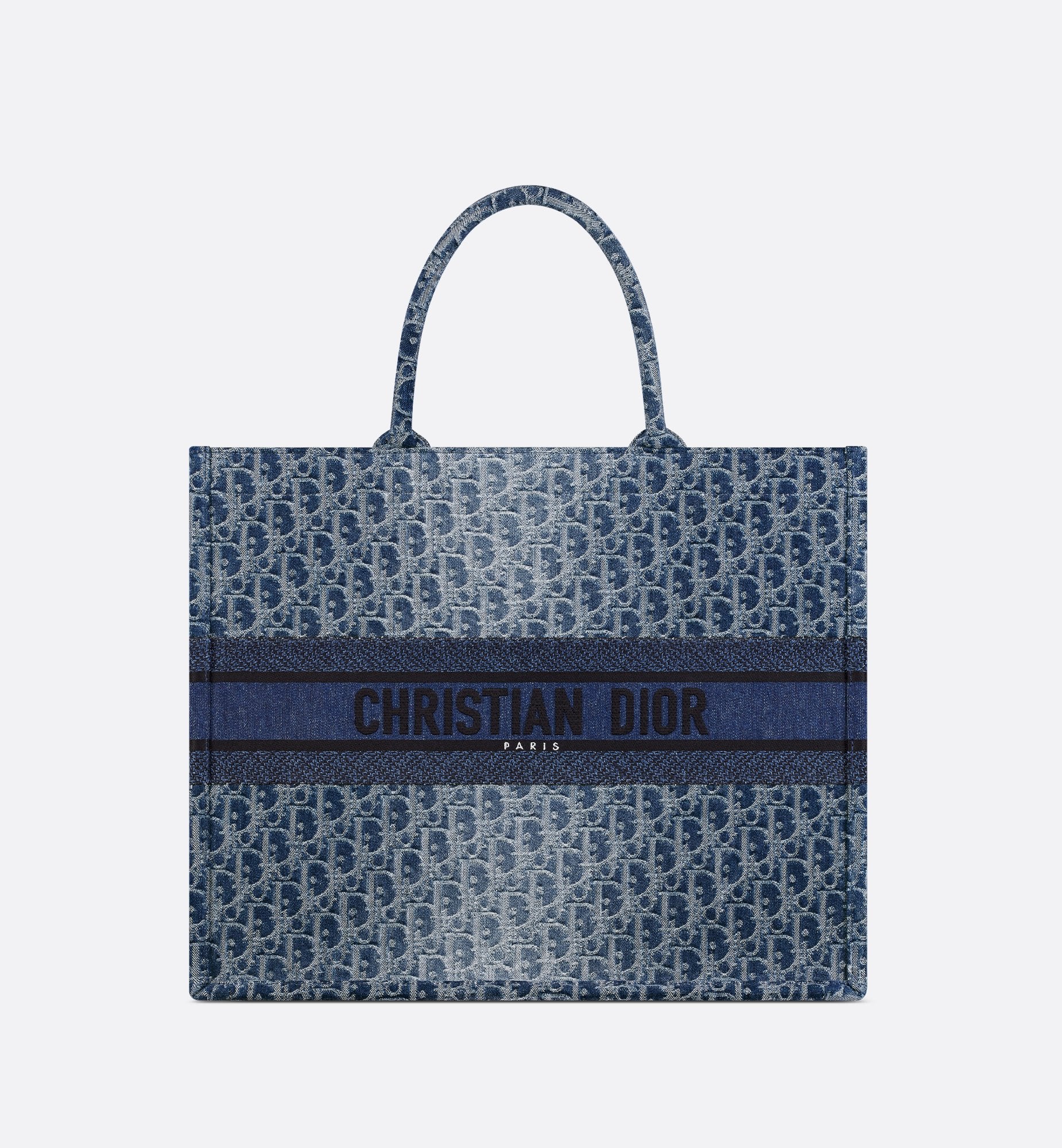 Large Dior Book Tote Blue Denim Dior Oblique Jacquard 42 X 35 X 18.5 Sands UAE