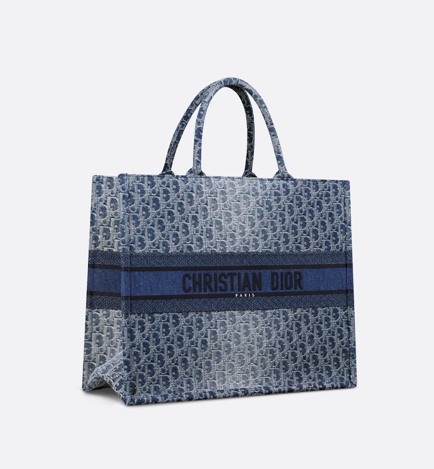 Large Dior Book Tote Blue Denim Dior Oblique Jacquard