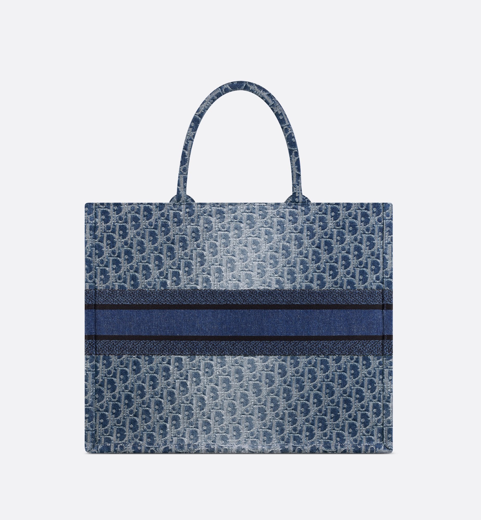 Large Dior Book Tote Blue Denim Dior Oblique Jacquard