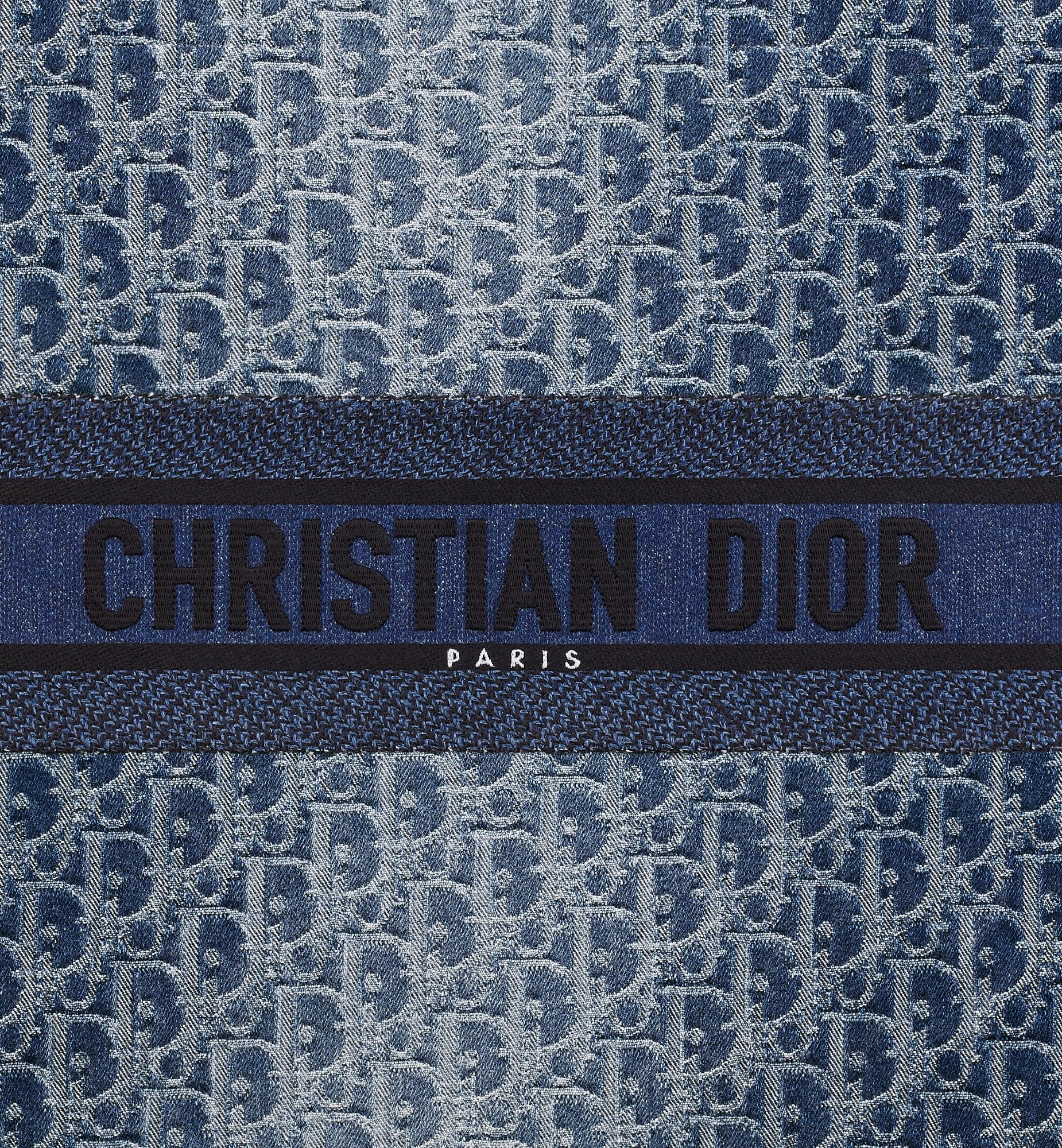 Large Dior Book Tote Blue Denim Dior Oblique Jacquard