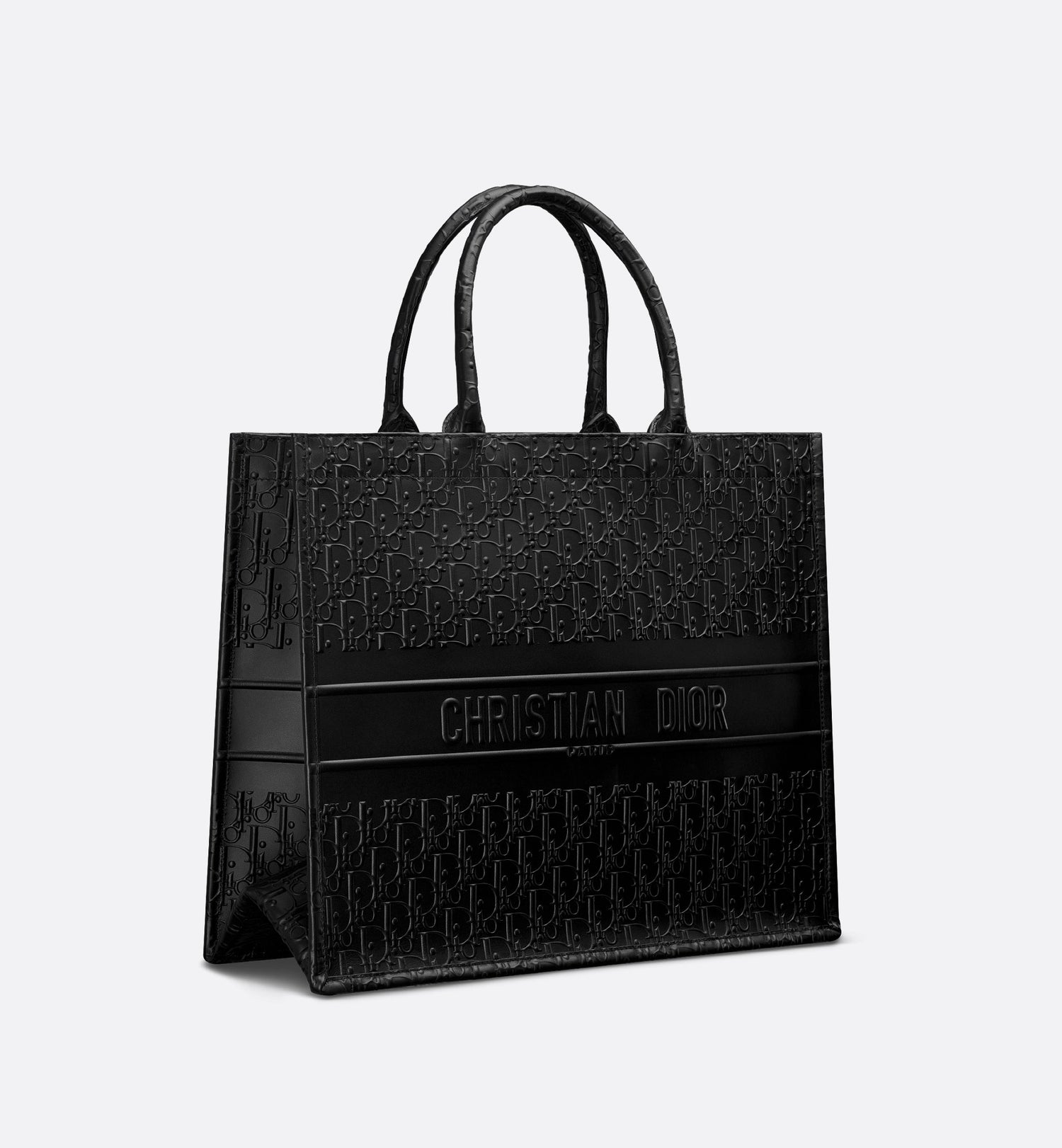 Large Dior Book Tote Black Dior Oblique Embossed Calfskin