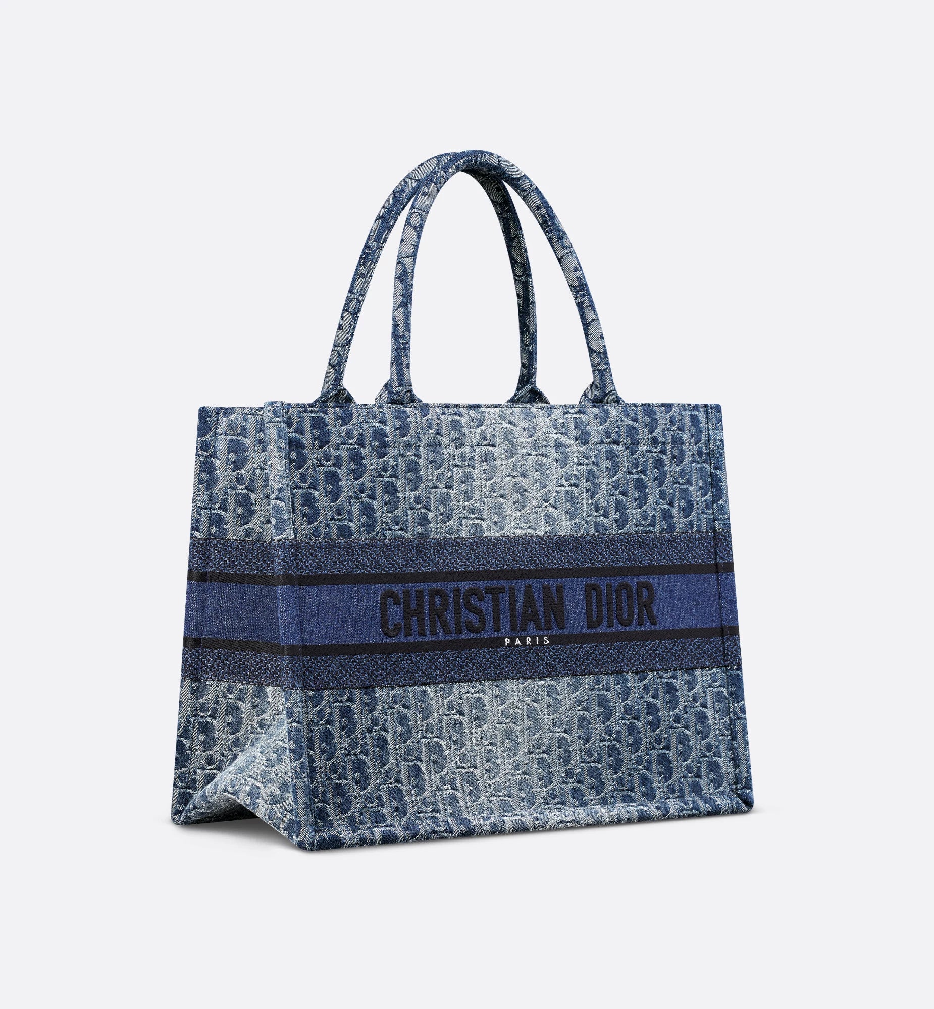 Medium Dior Book Tote Blue Denim Dior Oblique Jacquard