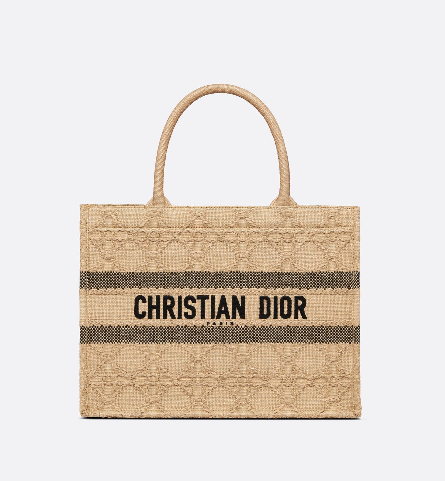 Medium Dior Book Tote Natural Cannage Raffia