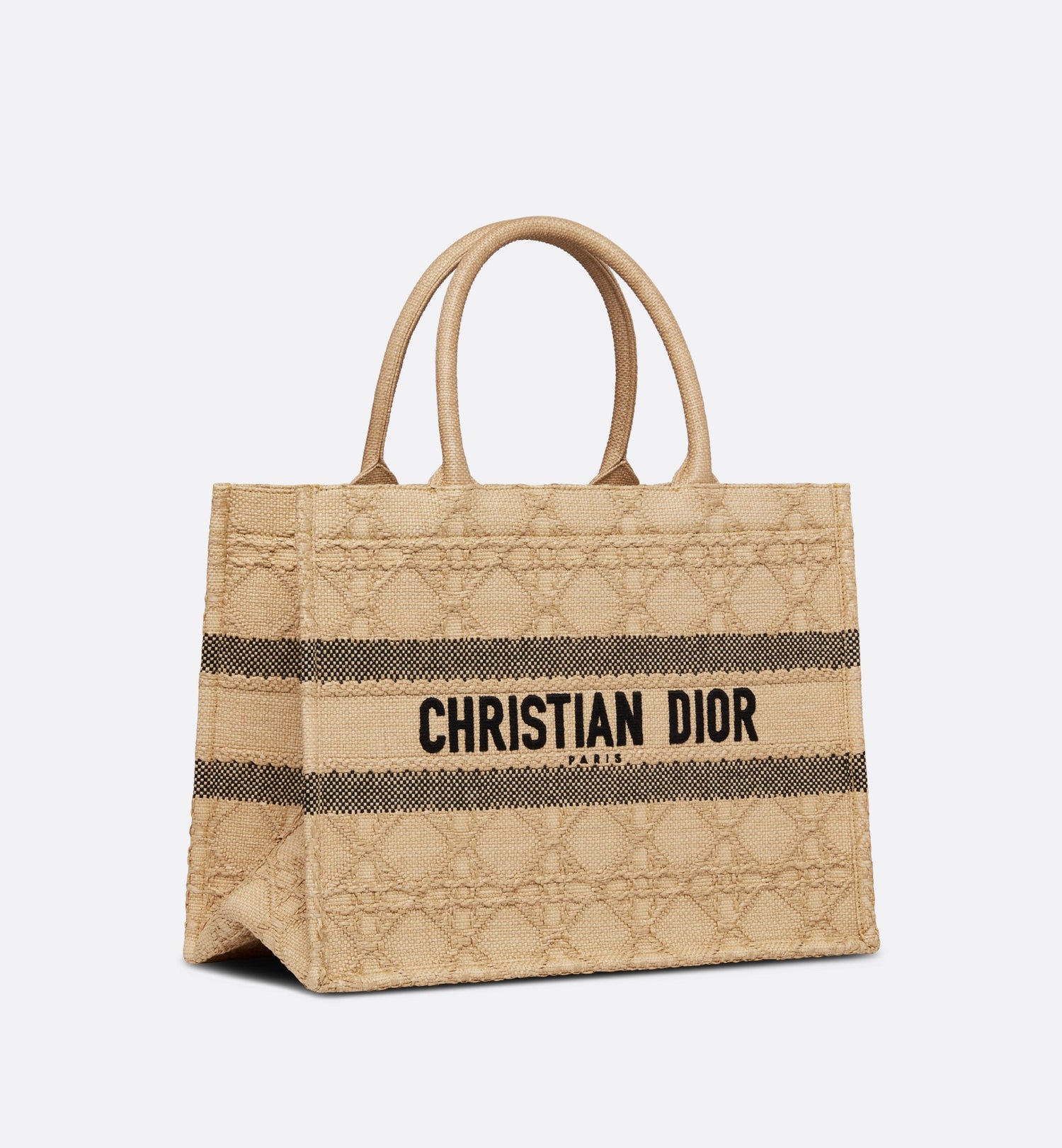 Medium Dior Book Tote Natural Cannage Raffia