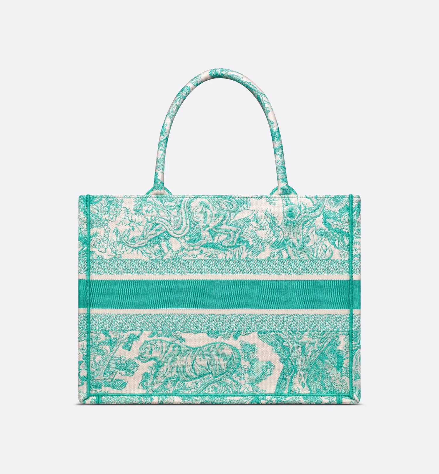 Medium Dioriviera Dior Book Tote Aquamarina Toile de Jouy Embroidery