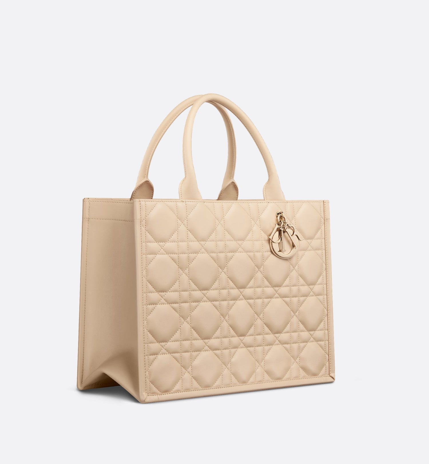 Medium Dior Book Tote Powder Beige Macrocannage Calfskin