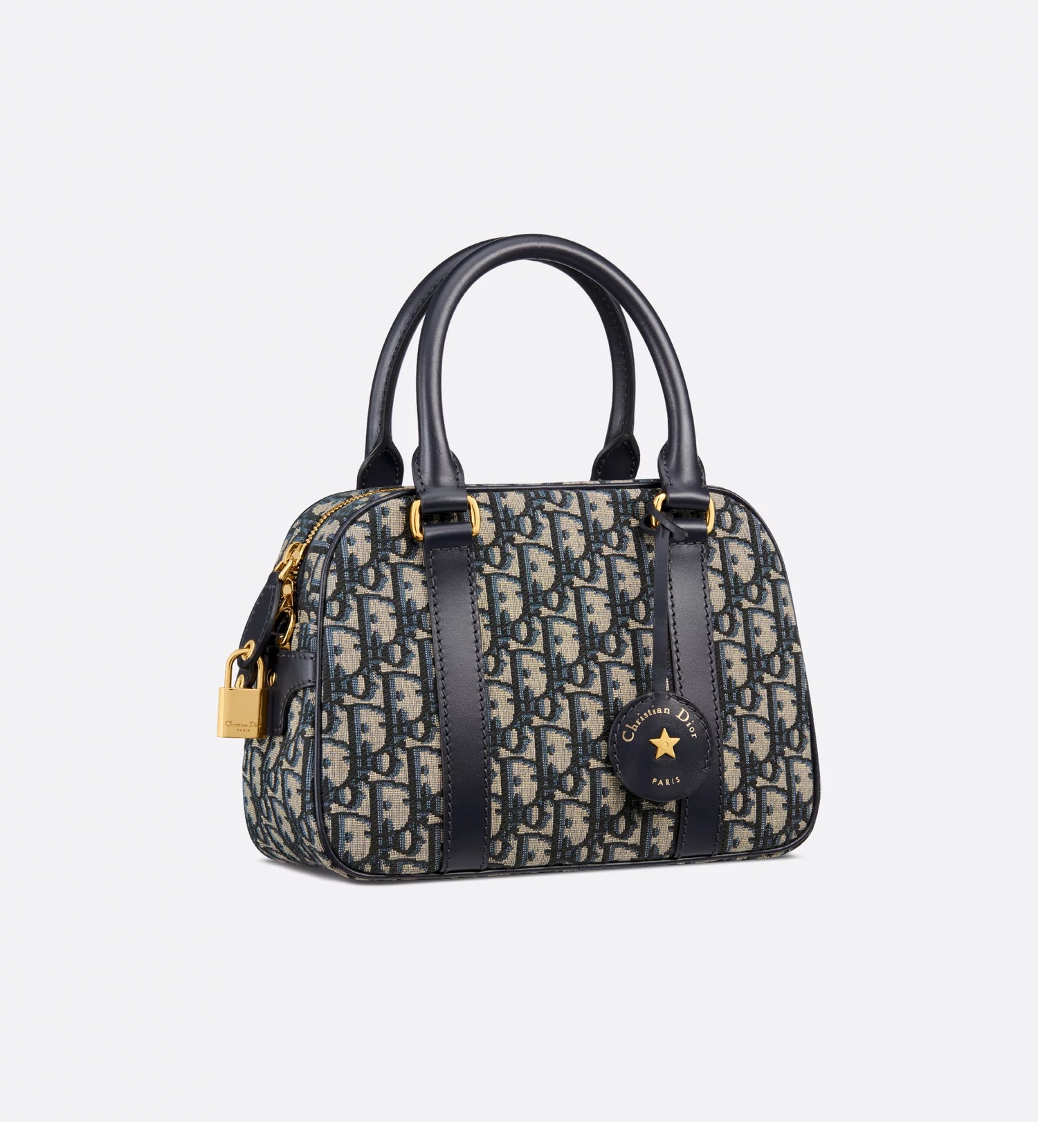 Medium D-Vibe Bowling Bag Blue Dior Oblique Jacquard