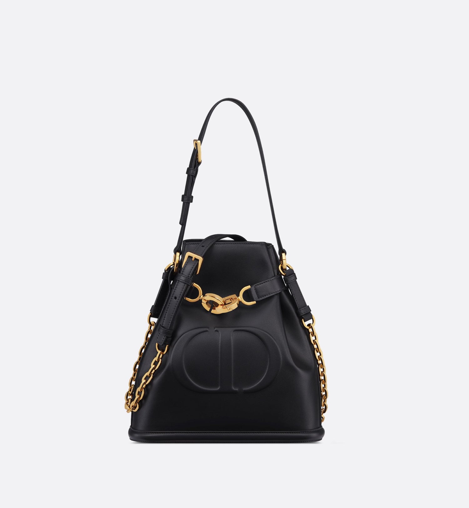 Medium C Est Dior Bag Black Cd-Embossed Calfskin