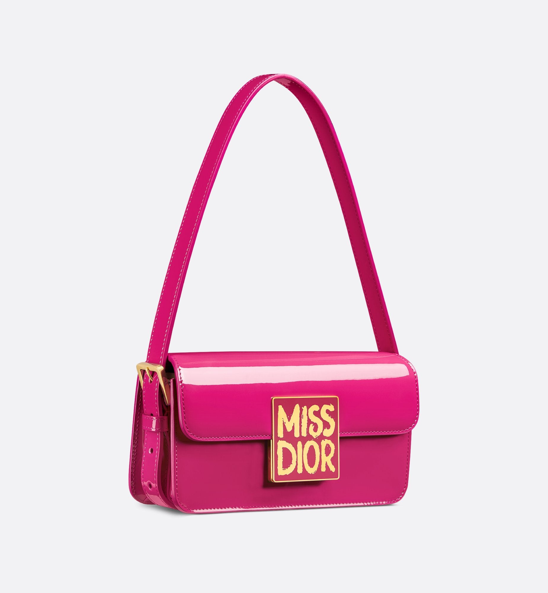 Miss Dior Flap Bag Fuchsia Patent Calfskin