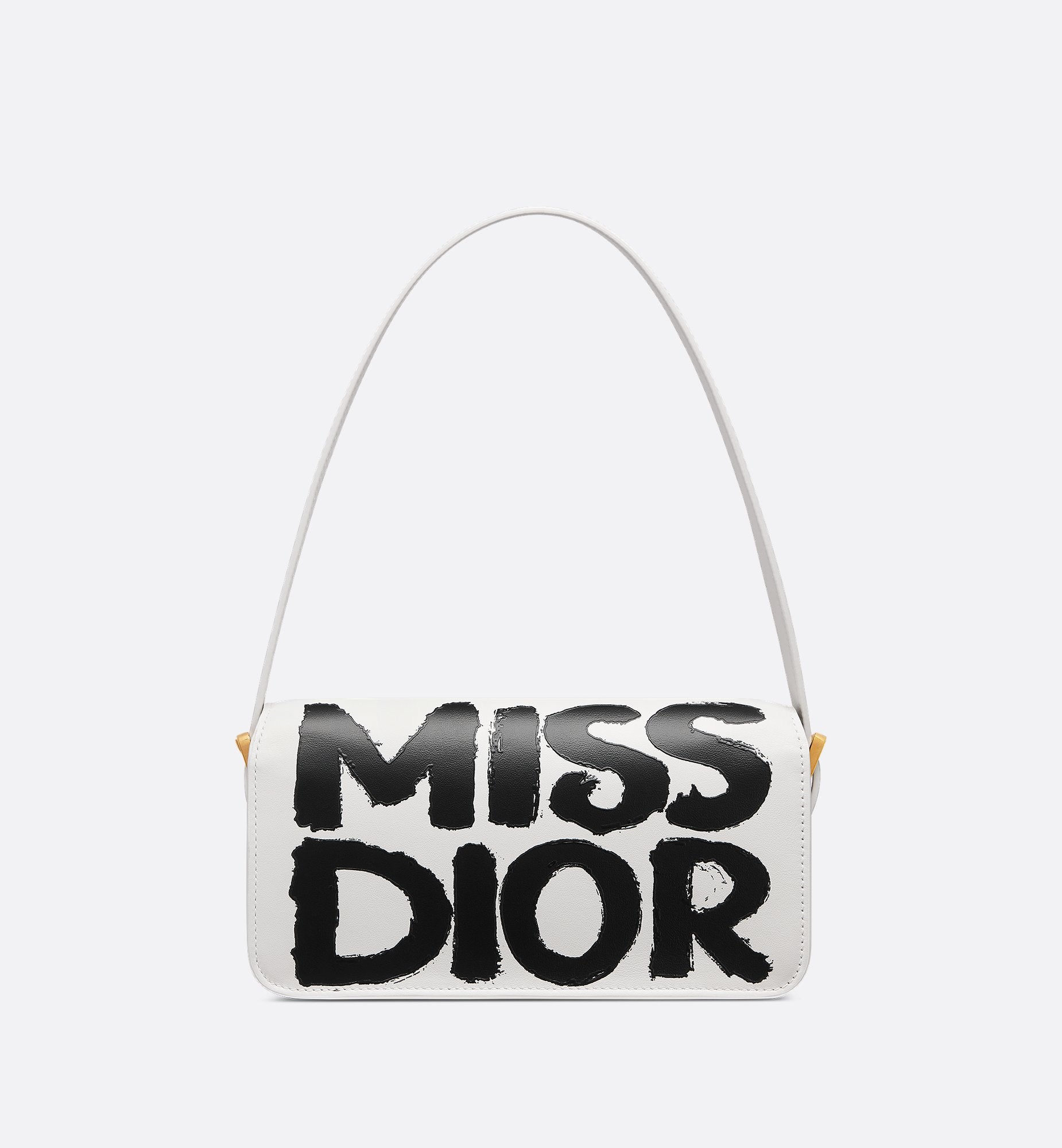 Miss Dior Flap Bag White And Black Miss Dior Graffiti Printed Calfskin