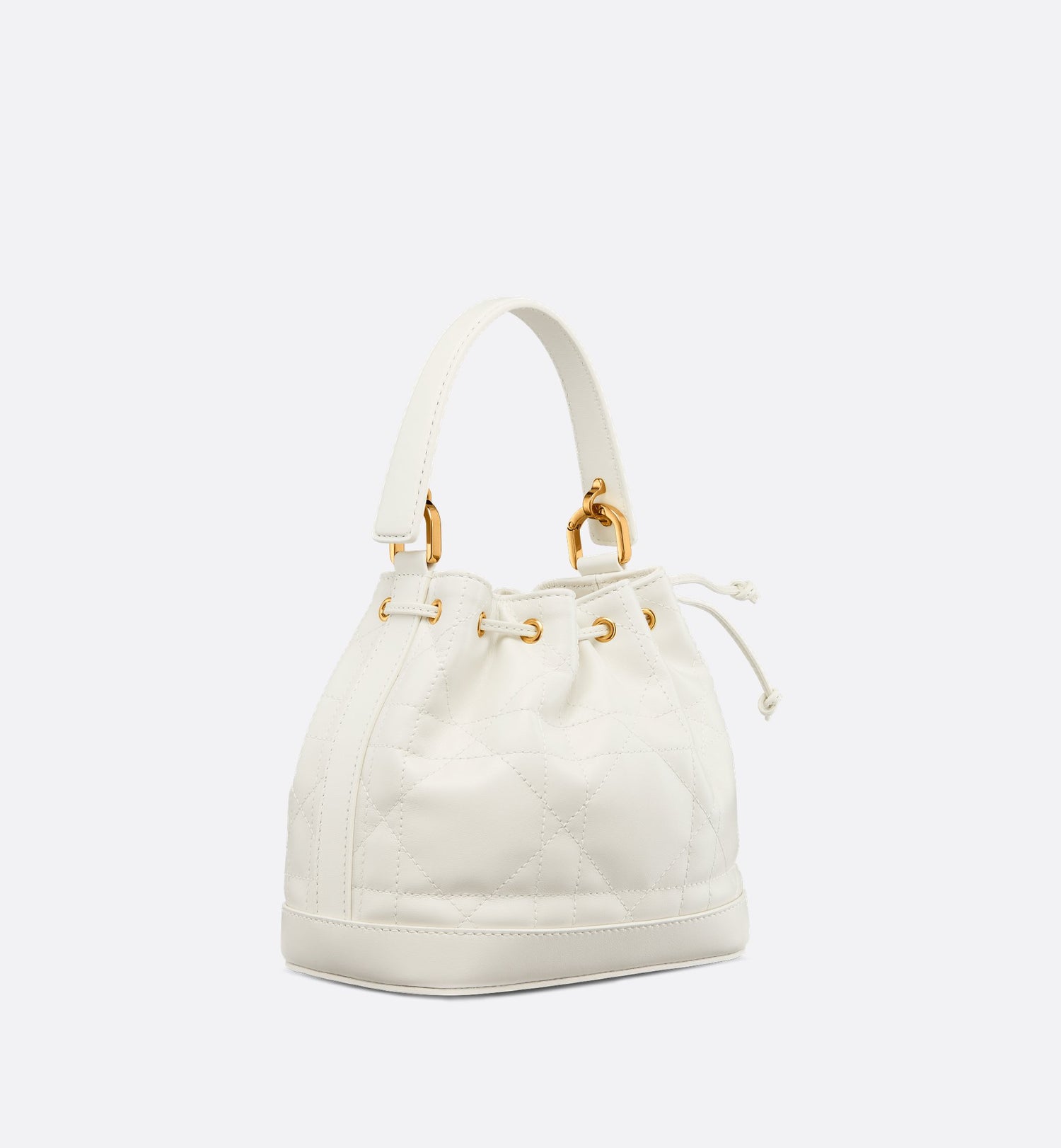 Small Dior Jolie Bucket Bag Latte Macrocannage Lambskin And Calfskin