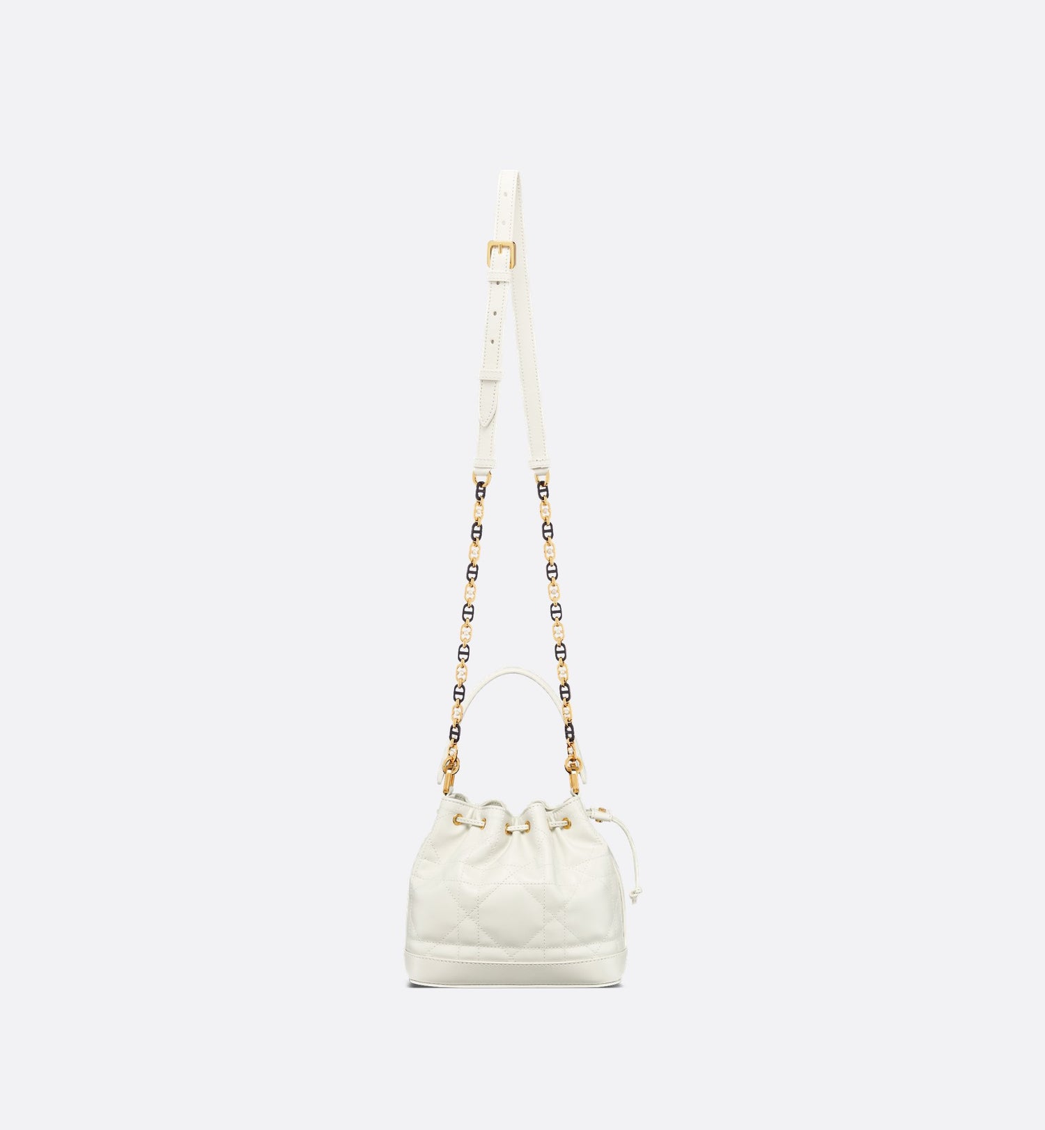 Small Dior Jolie Bucket Bag Latte Macrocannage Lambskin And Calfskin