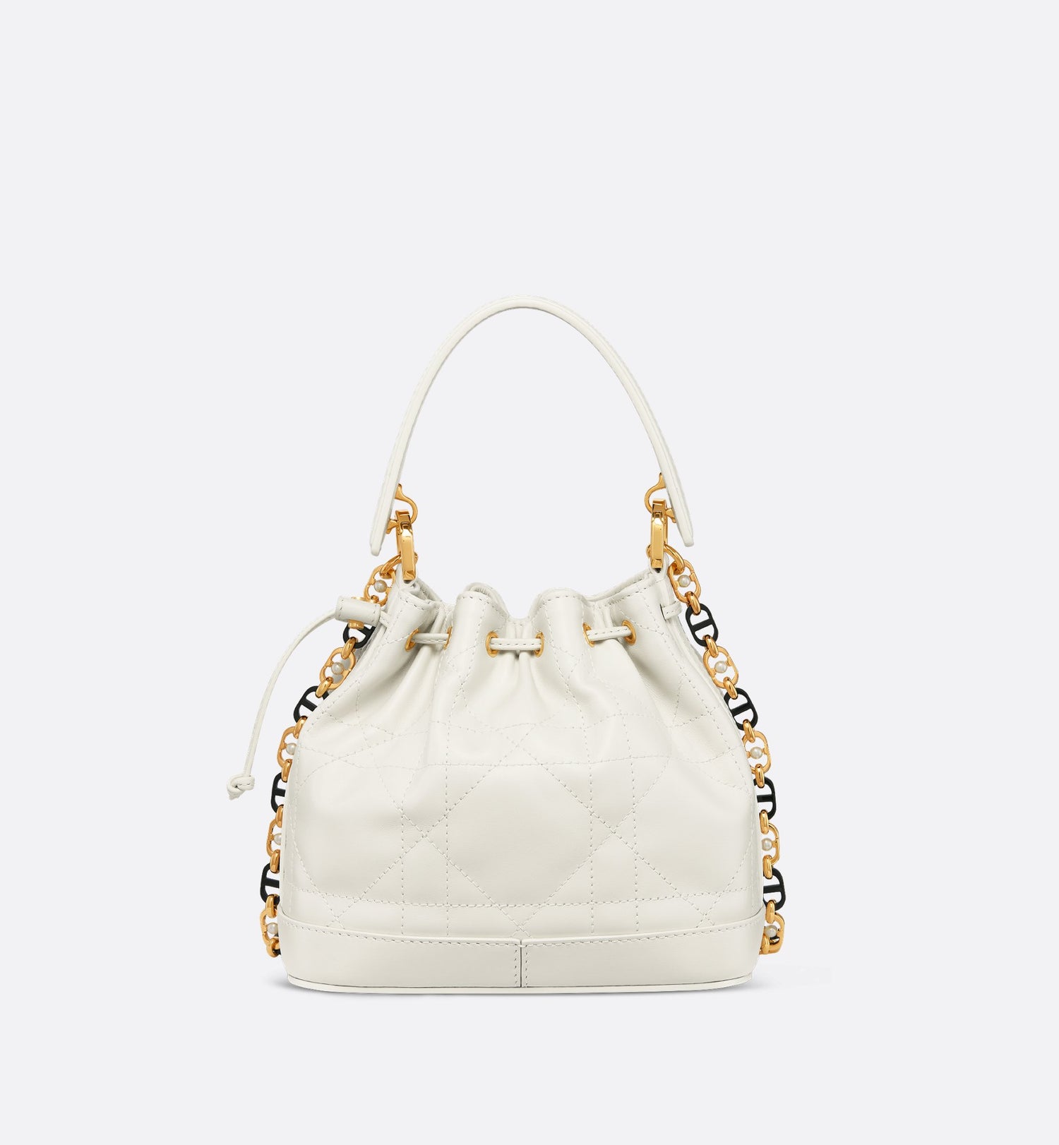 Small Dior Jolie Bucket Bag Latte Macrocannage Lambskin And Calfskin