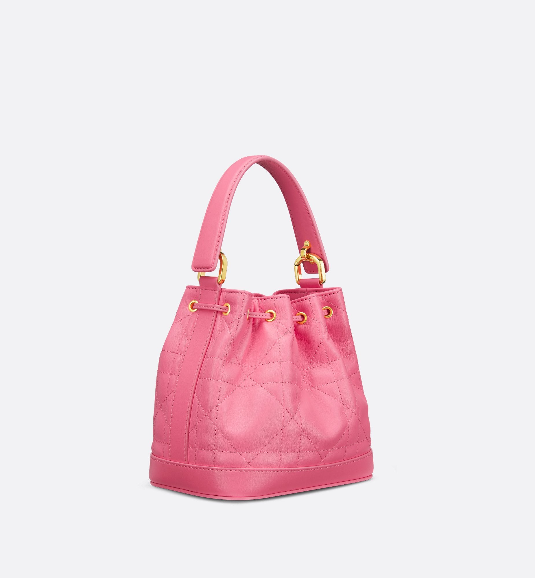 Dioriviera Small Dior Jolie Bucket Bag Candy Pink Macrocannage Lambskin