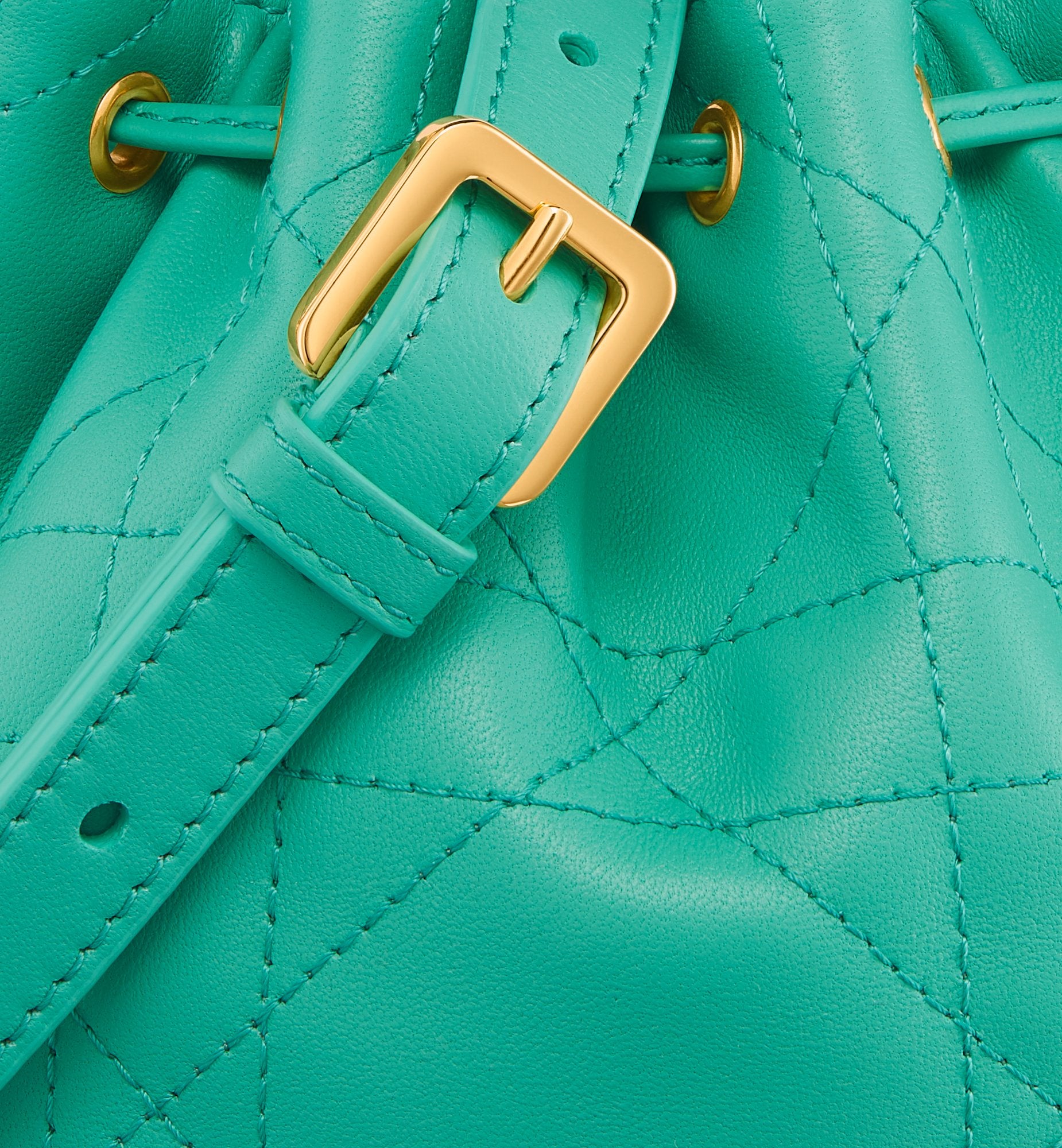 Dioriviera Small Dior Jolie Bucket Bag Aquamarina Macrocannage Lambskin