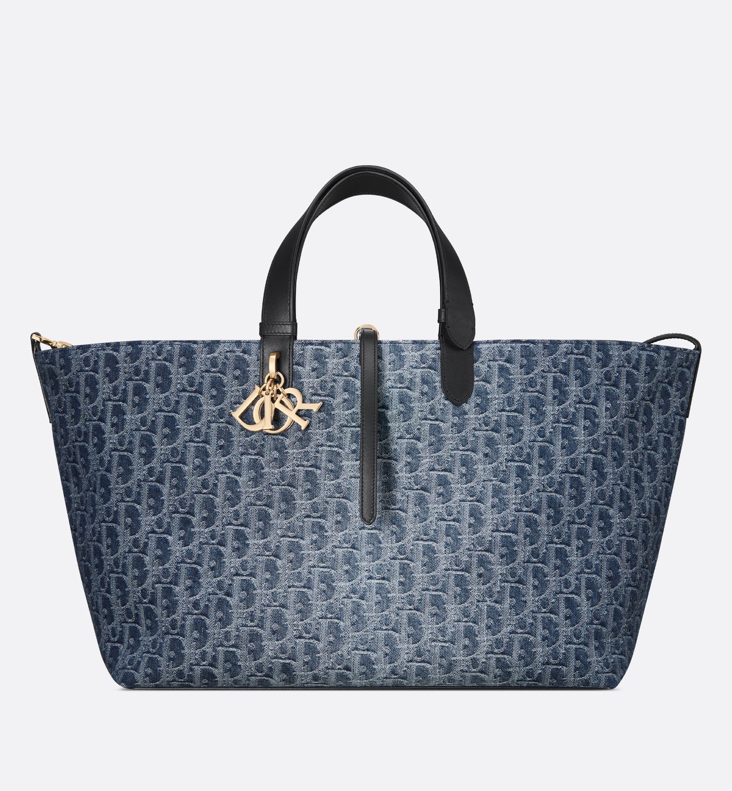 Large Dior Toujours Bag Blue Denim Dior Oblique Jacquard