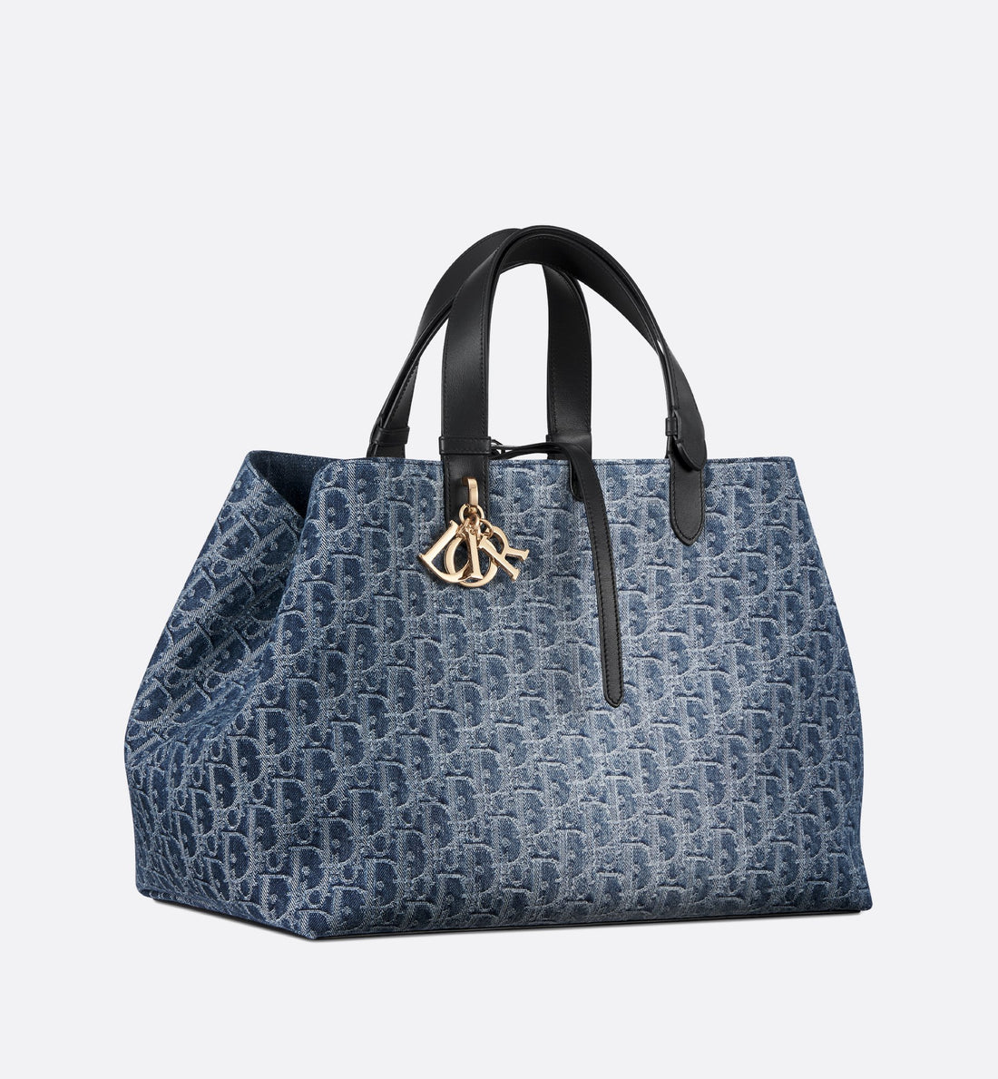 Large Dior Toujours Bag Blue Denim Dior Oblique Jacquard