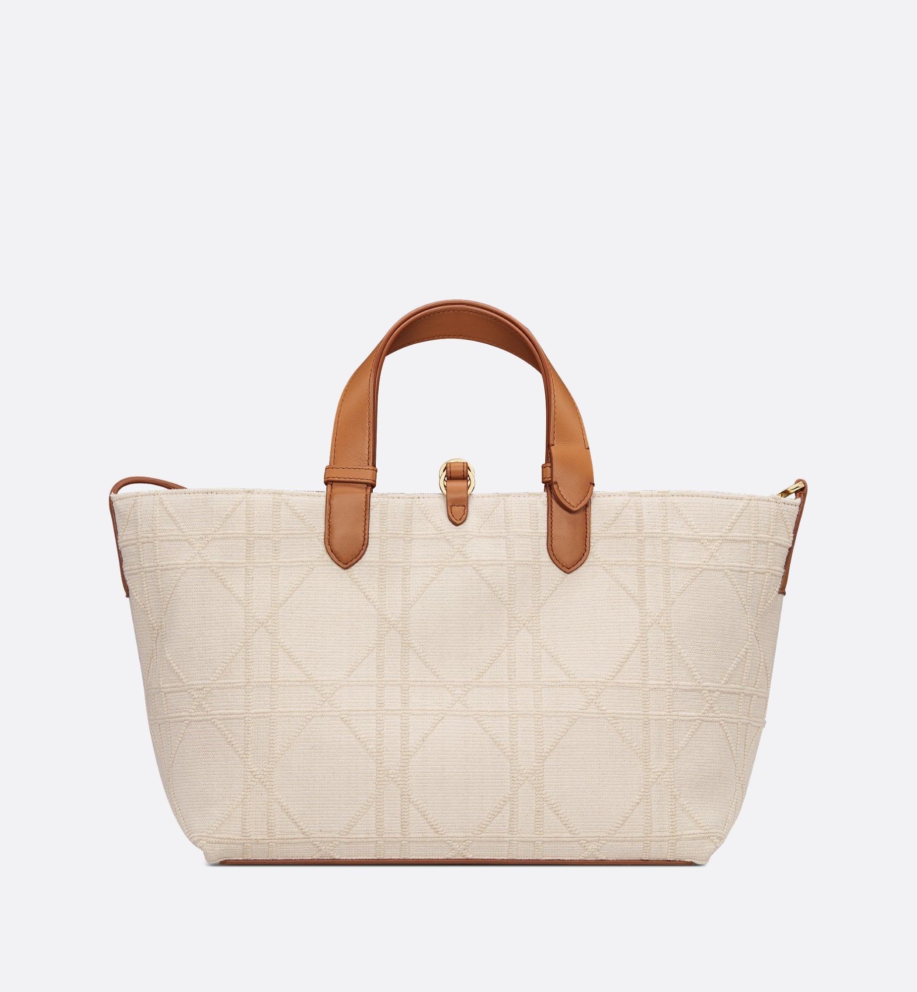 Medium Dior Toujours Bag Beige Macrocannage Pibiones-Woven Cotton