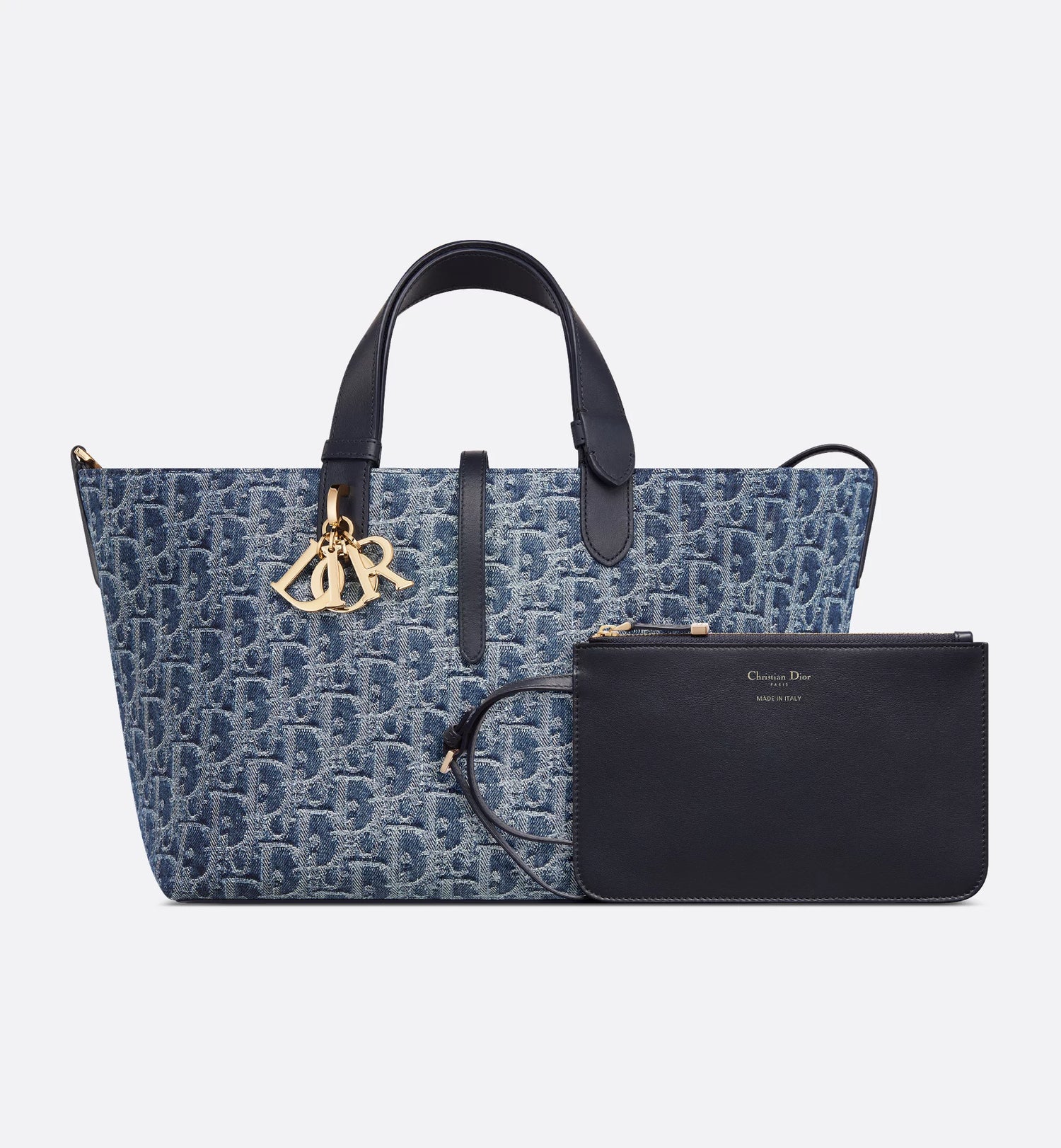 Medium Dior Toujours Bag Blue Denim Dior Oblique Jacquard