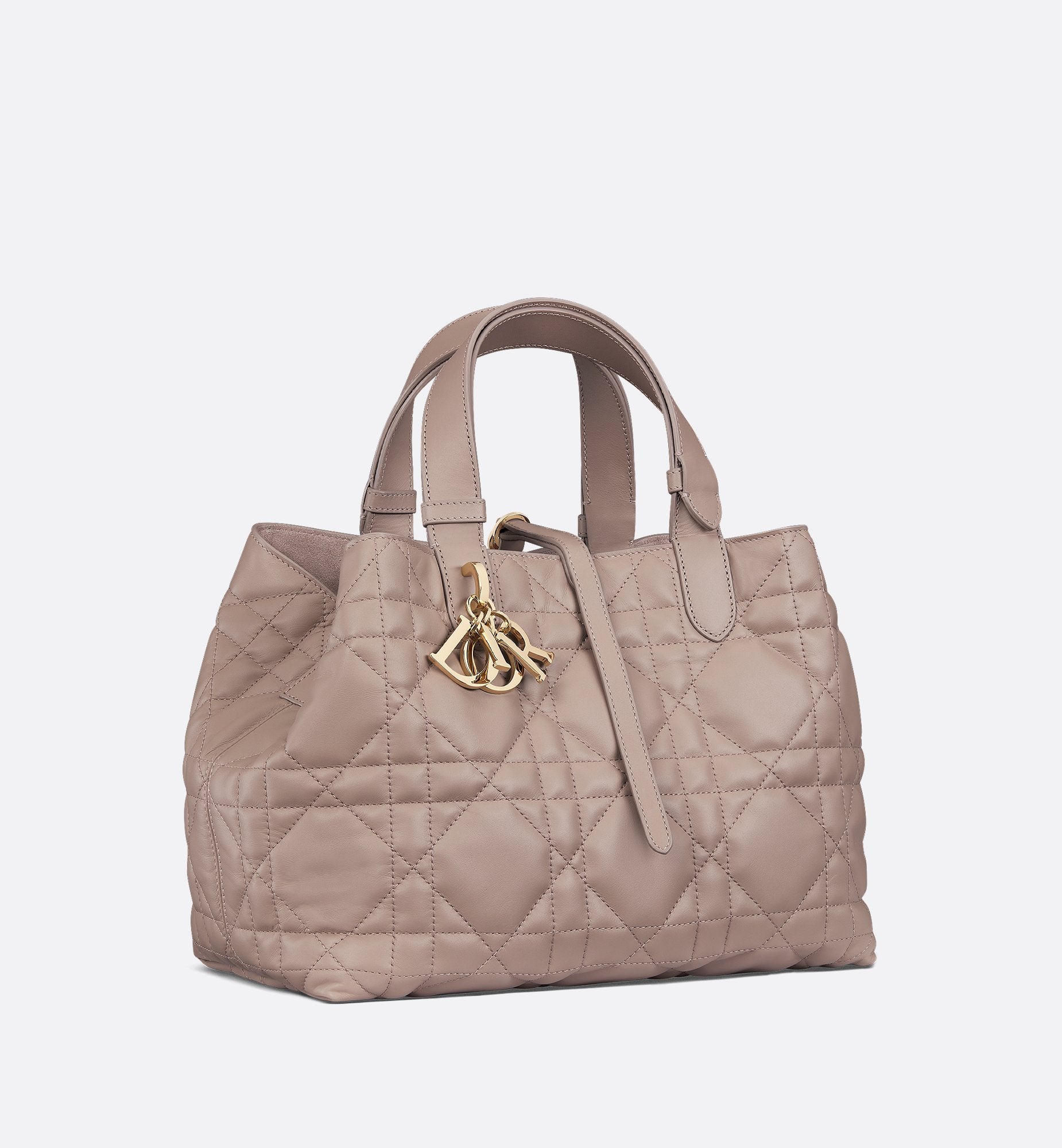 Medium Dior Toujours Bag Warm Taupe Macrocannage Calfskin