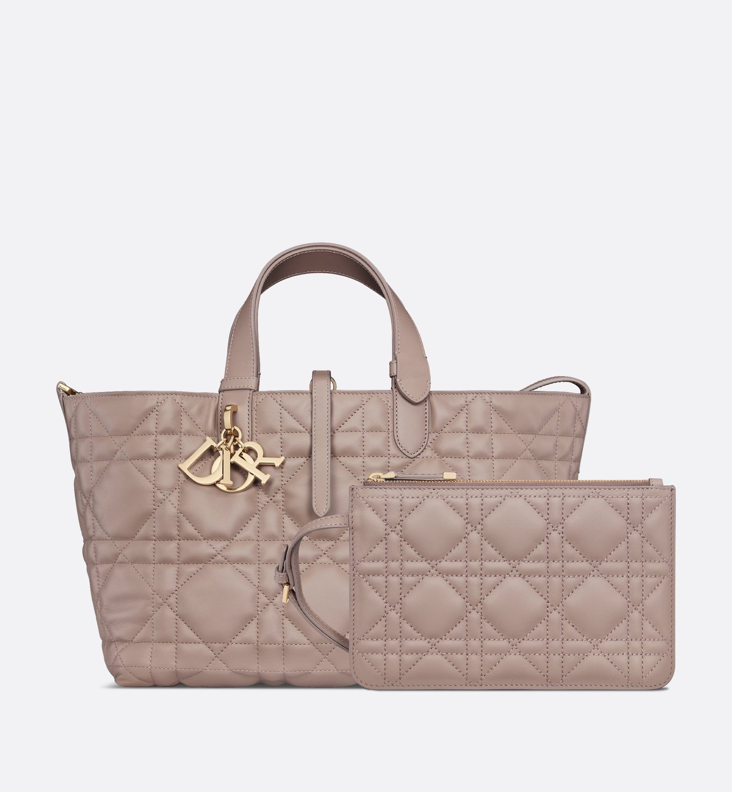 Medium Dior Toujours Bag Warm Taupe Macrocannage Calfskin