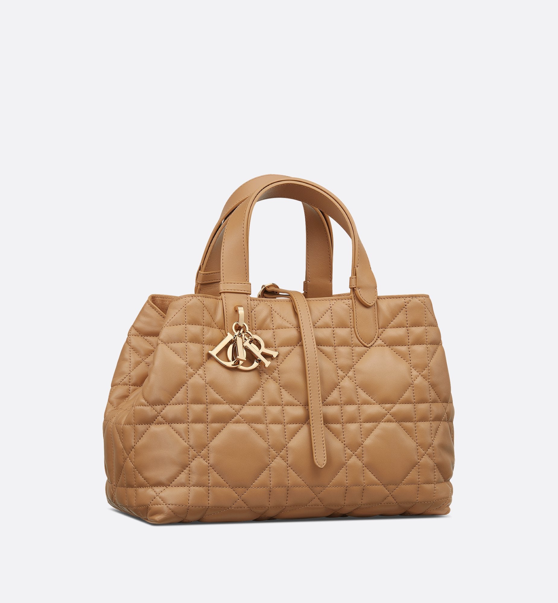 Medium Dior Toujours Bag Medium Tan Macrocannage Calfskin Sands