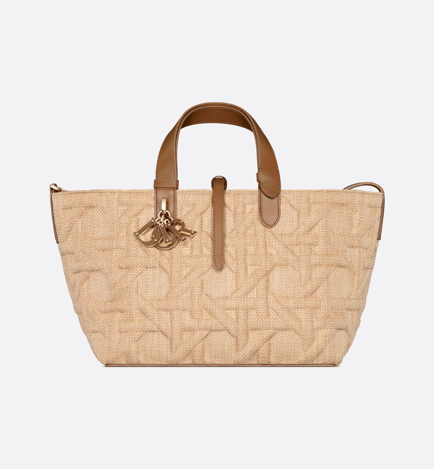 Medium Dior Toujours Bag Beige Graphic Cannage Raffia