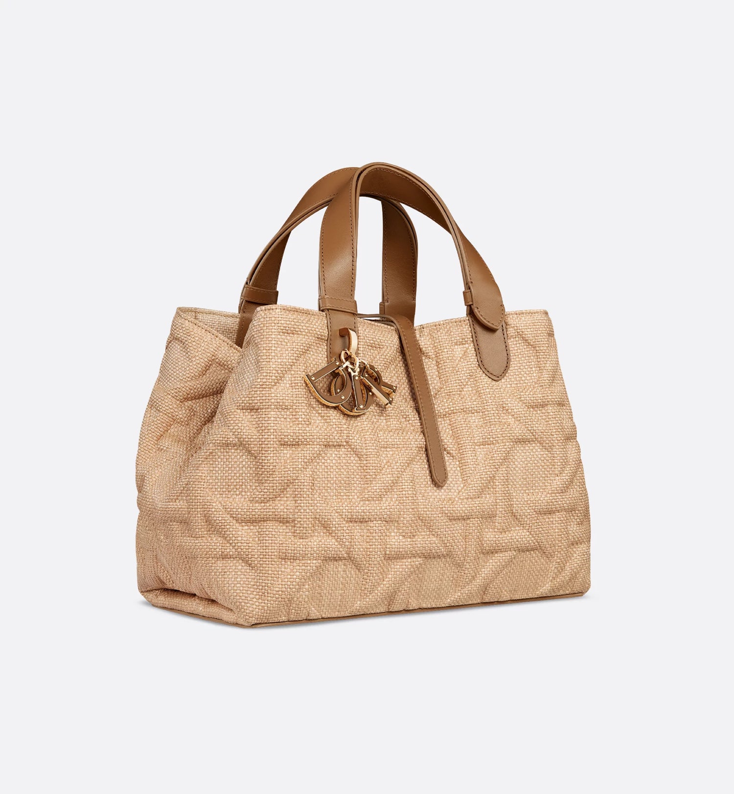 Medium Dior Toujours Bag Beige Graphic Cannage Raffia