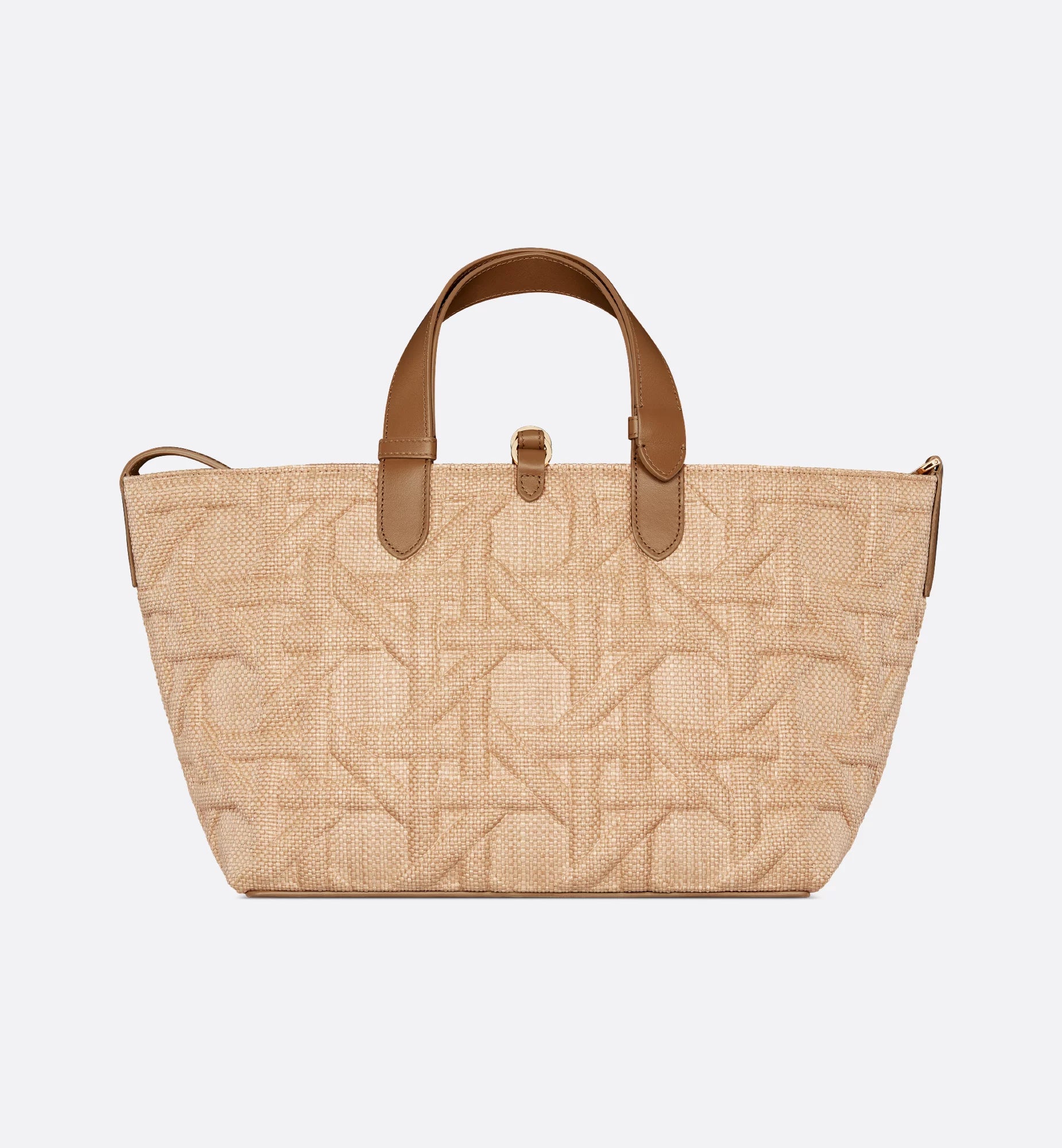 Medium Dior Toujours Bag Beige Graphic Cannage Raffia