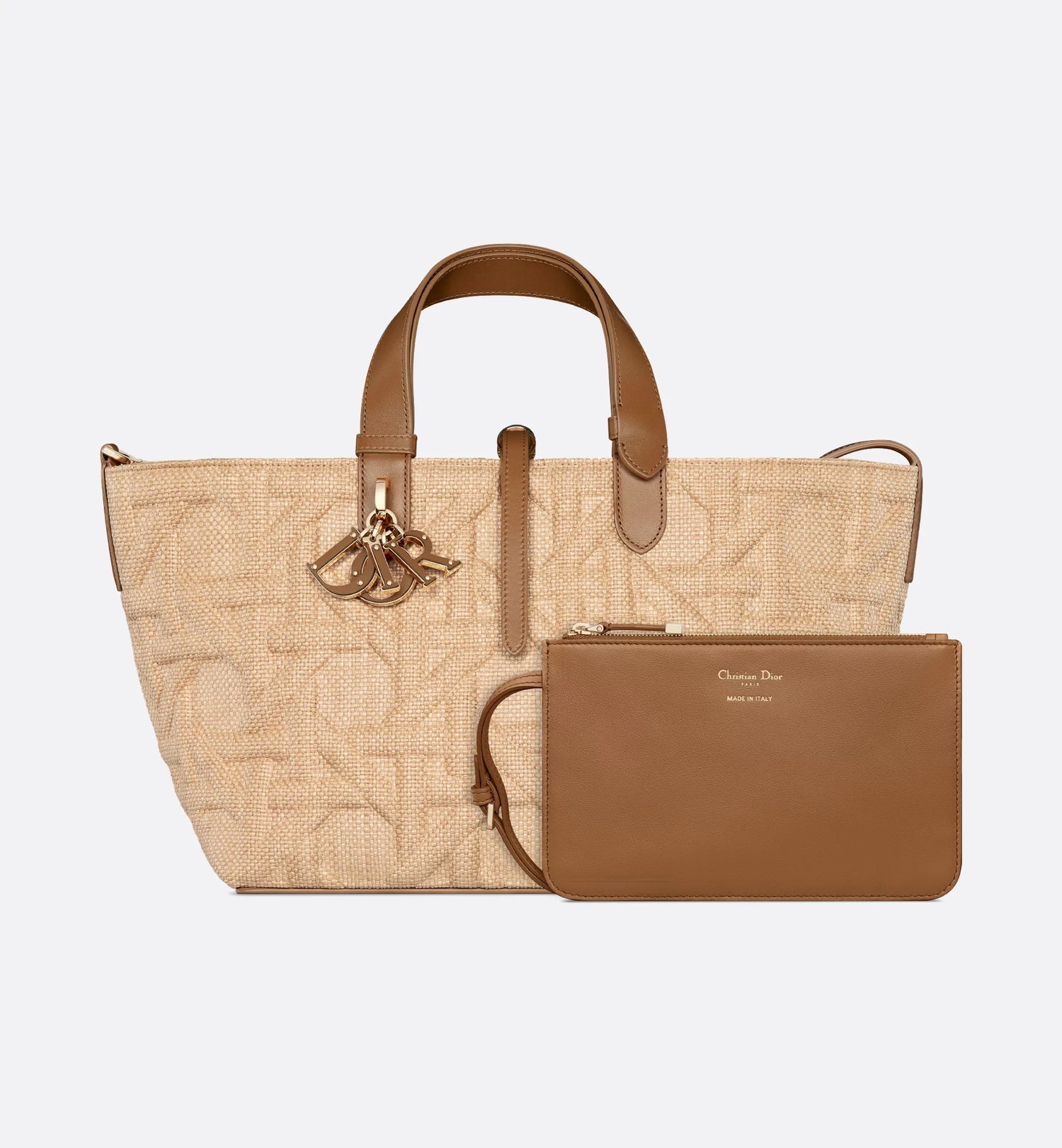 Medium Dior Toujours Bag Beige Graphic Cannage Raffia