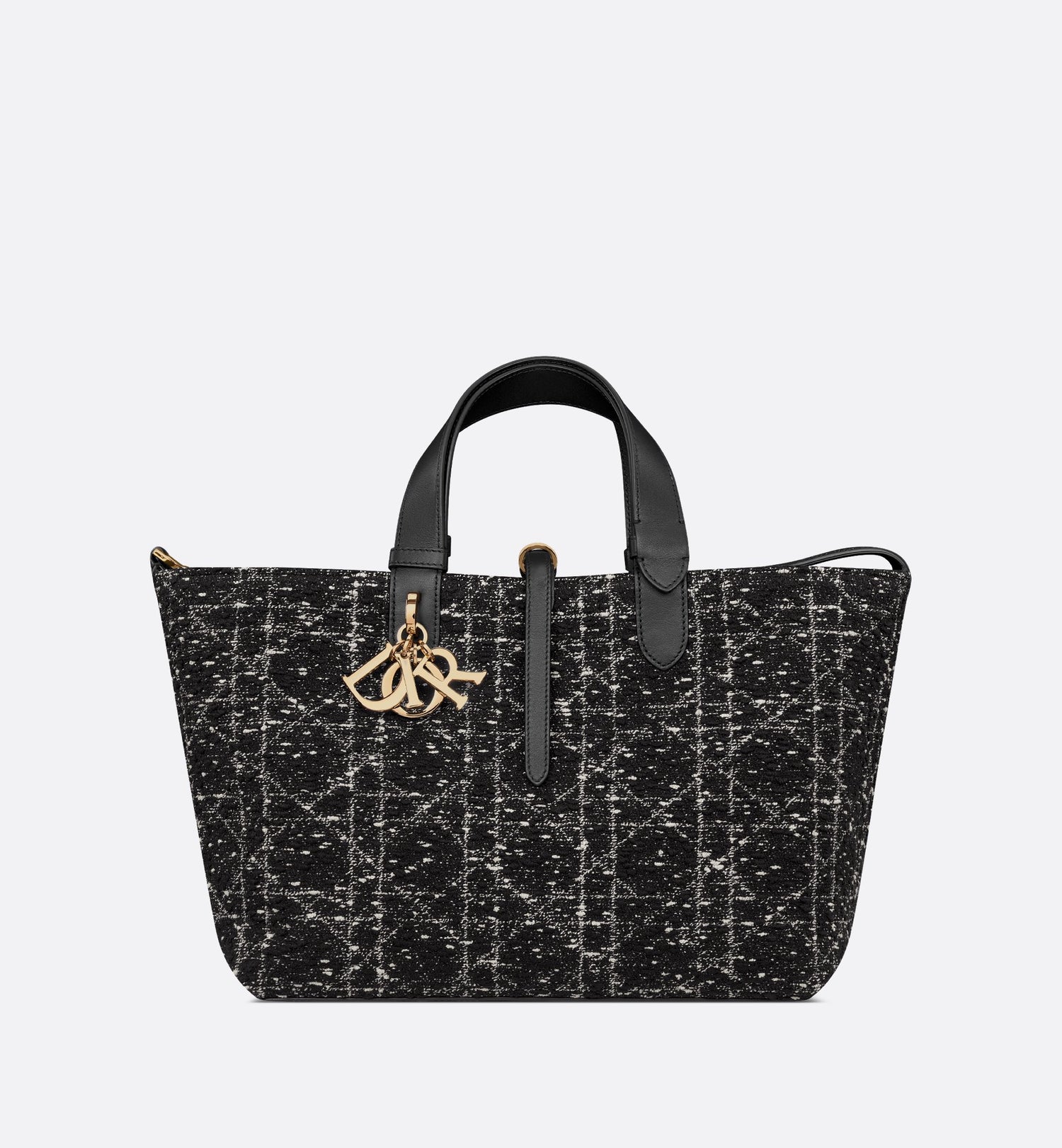 Medium Dior Toujours Bag Black Cannage Tweed