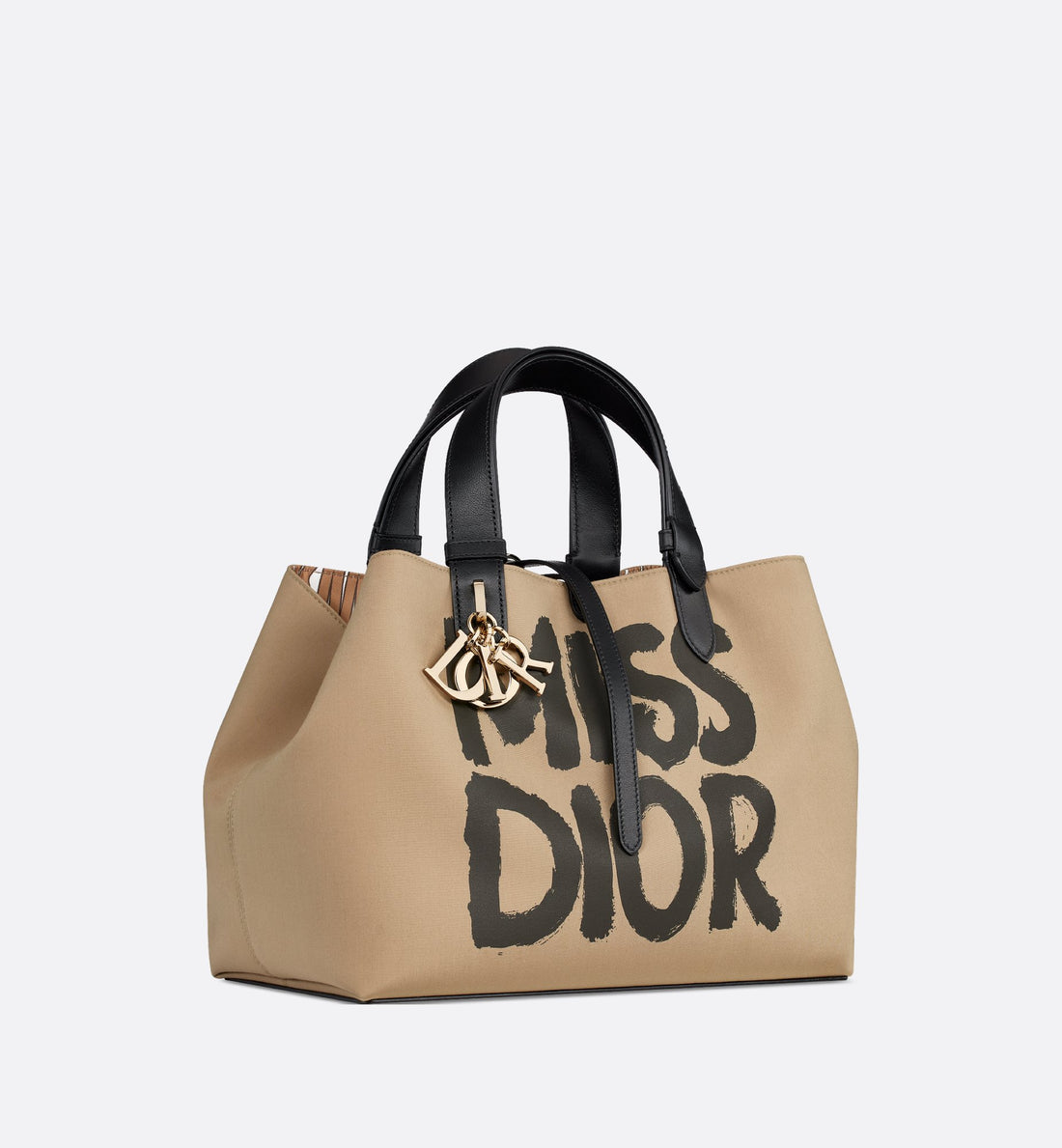 Medium Dior Toujours Bag Beige And Black Miss Dior Graffiti Printed Water-Repellent Fabric