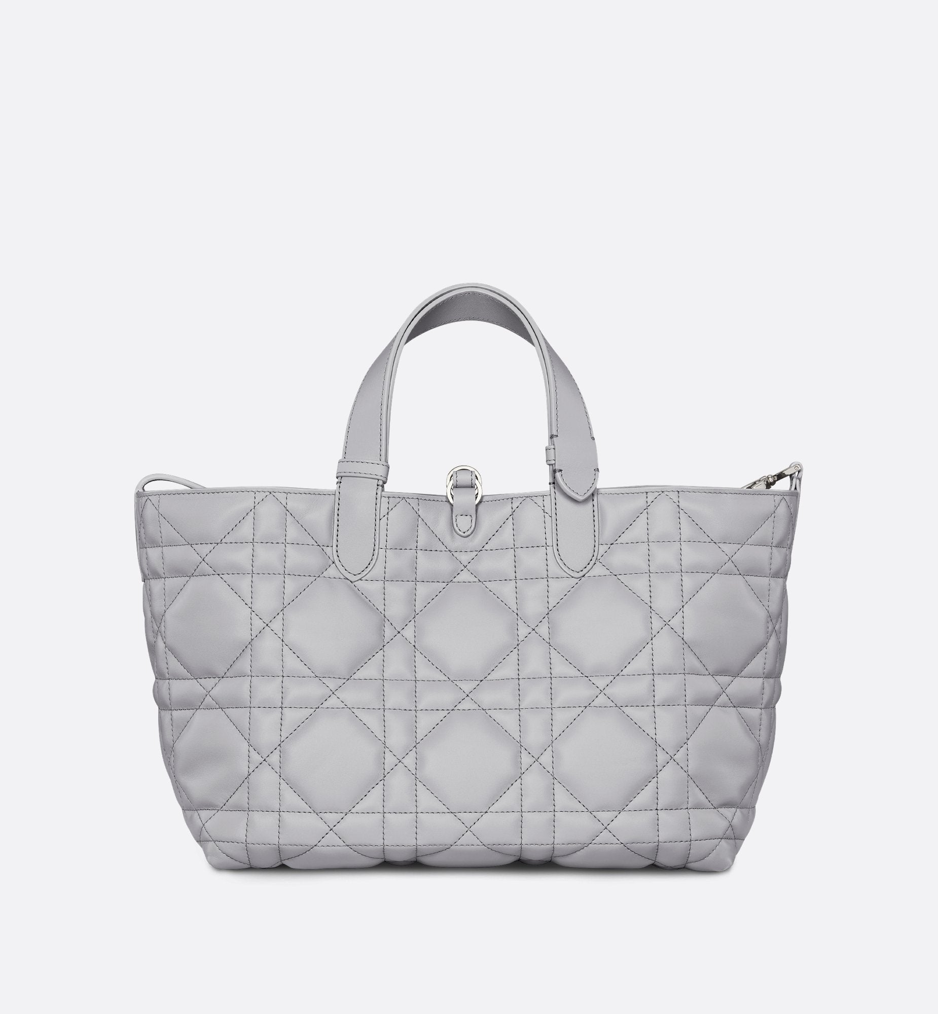 Medium Dior Toujours Bag Gray Macrocannage Calfskin