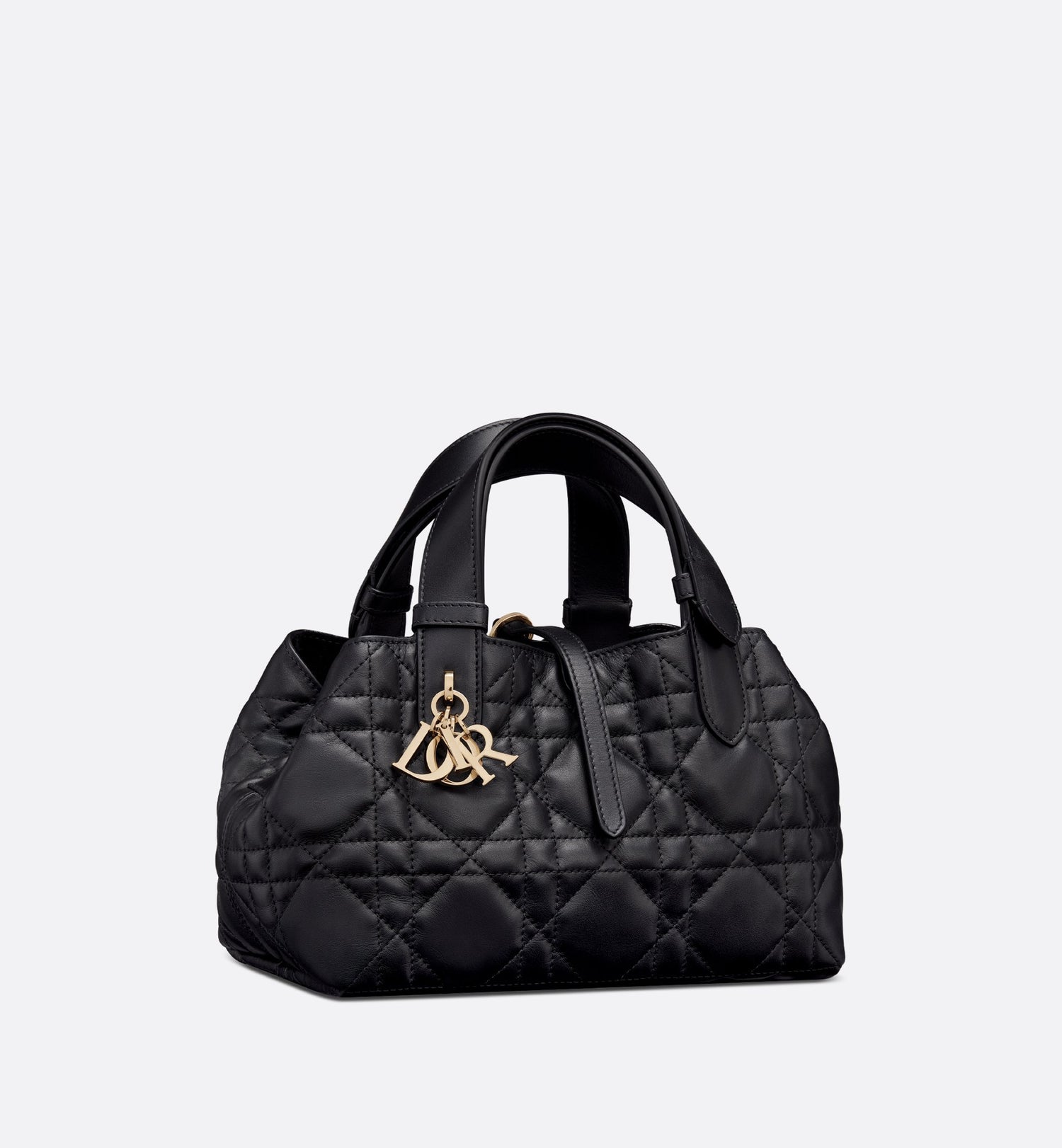 Small Dior Toujours Bag Black Macrocannage Calfskin