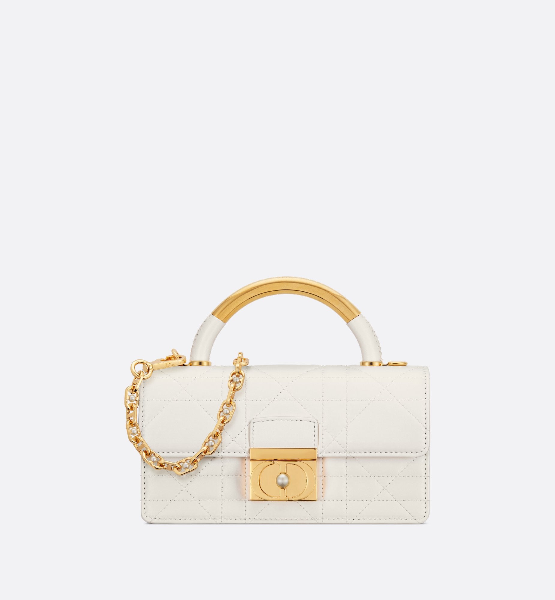 Mini Dior Ange Bag Latte Macrocannage Lambskin