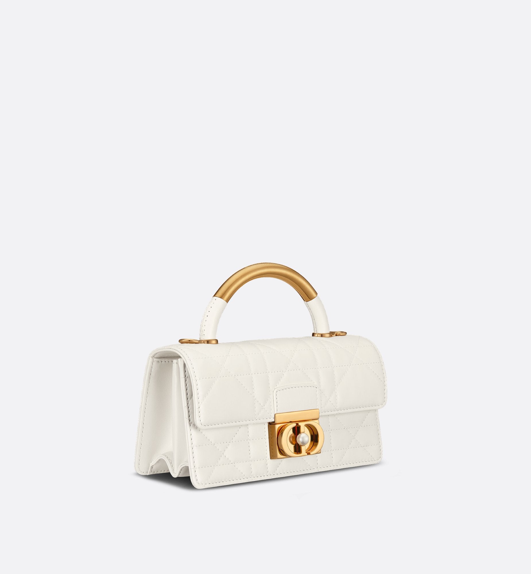 Mini Dior Ange Bag Latte Macrocannage Lambskin