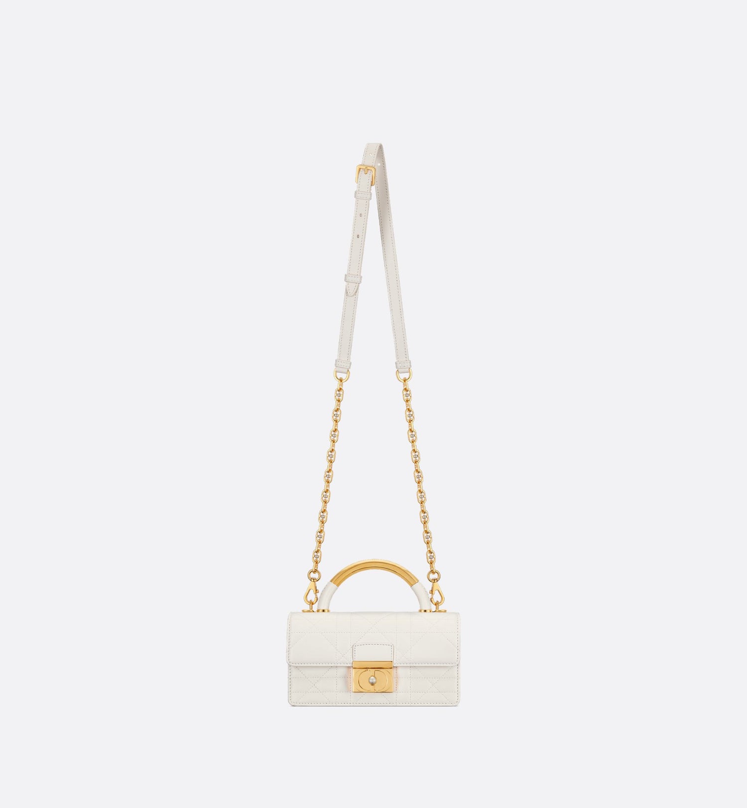 Mini Dior Ange Bag Latte Macrocannage Lambskin