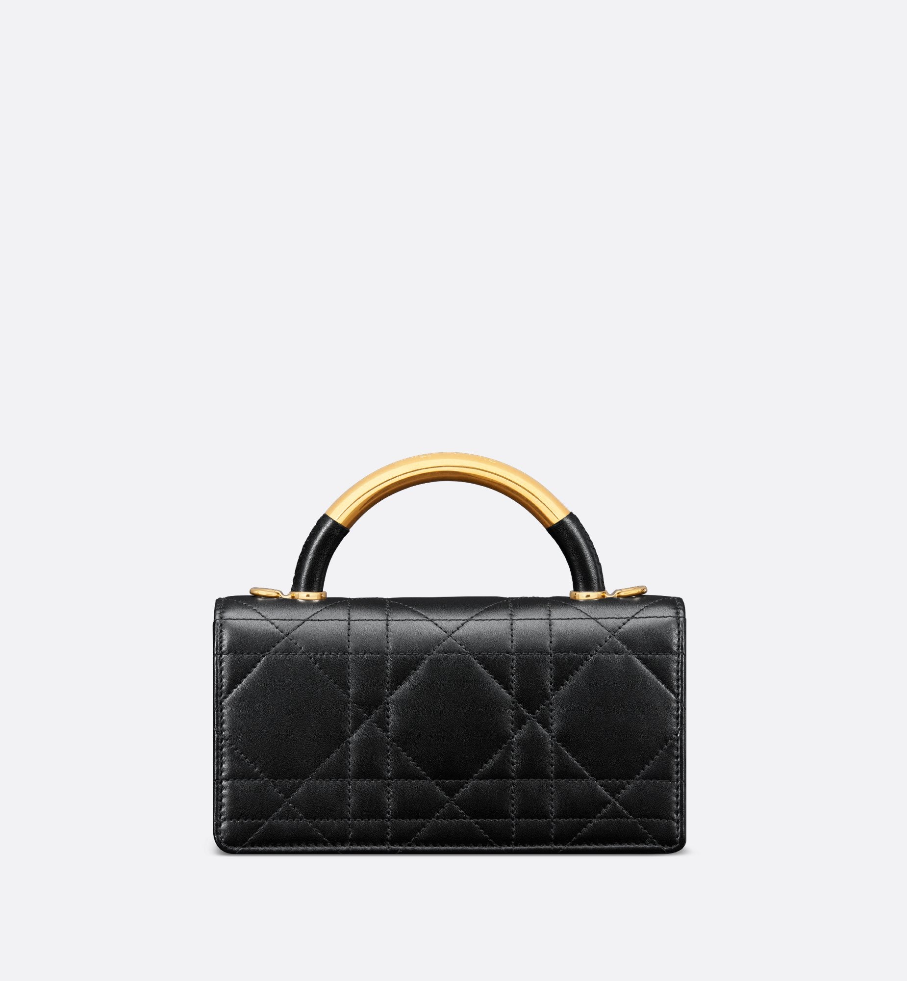 Mini Dior Ange Bag Black Macrocannage Lambskin