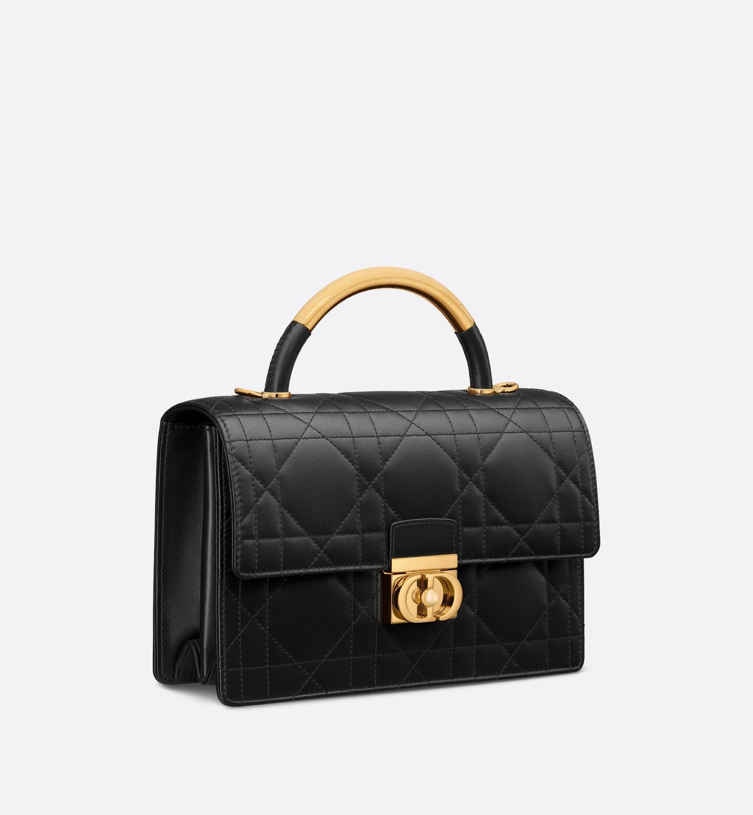 Medium Dior Ange Bag Black Macrocannage Lambskin