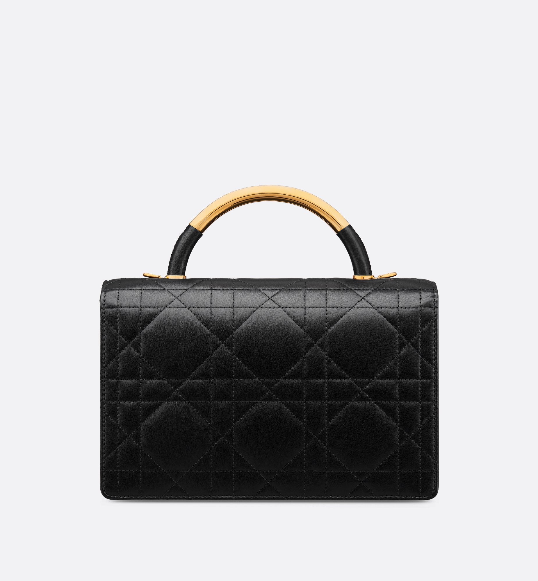 Medium Dior Ange Bag Black Macrocannage Lambskin