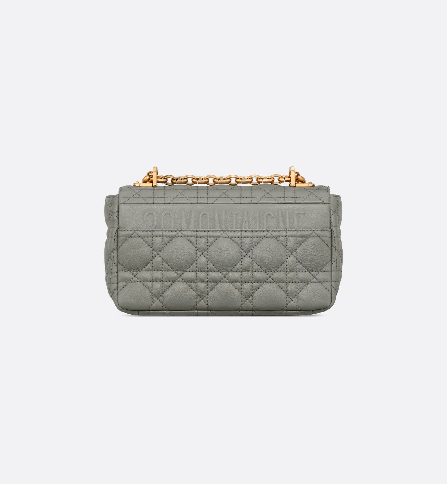 Small Dior Caro Bag Stone Gray Supple Cannage Calfskin